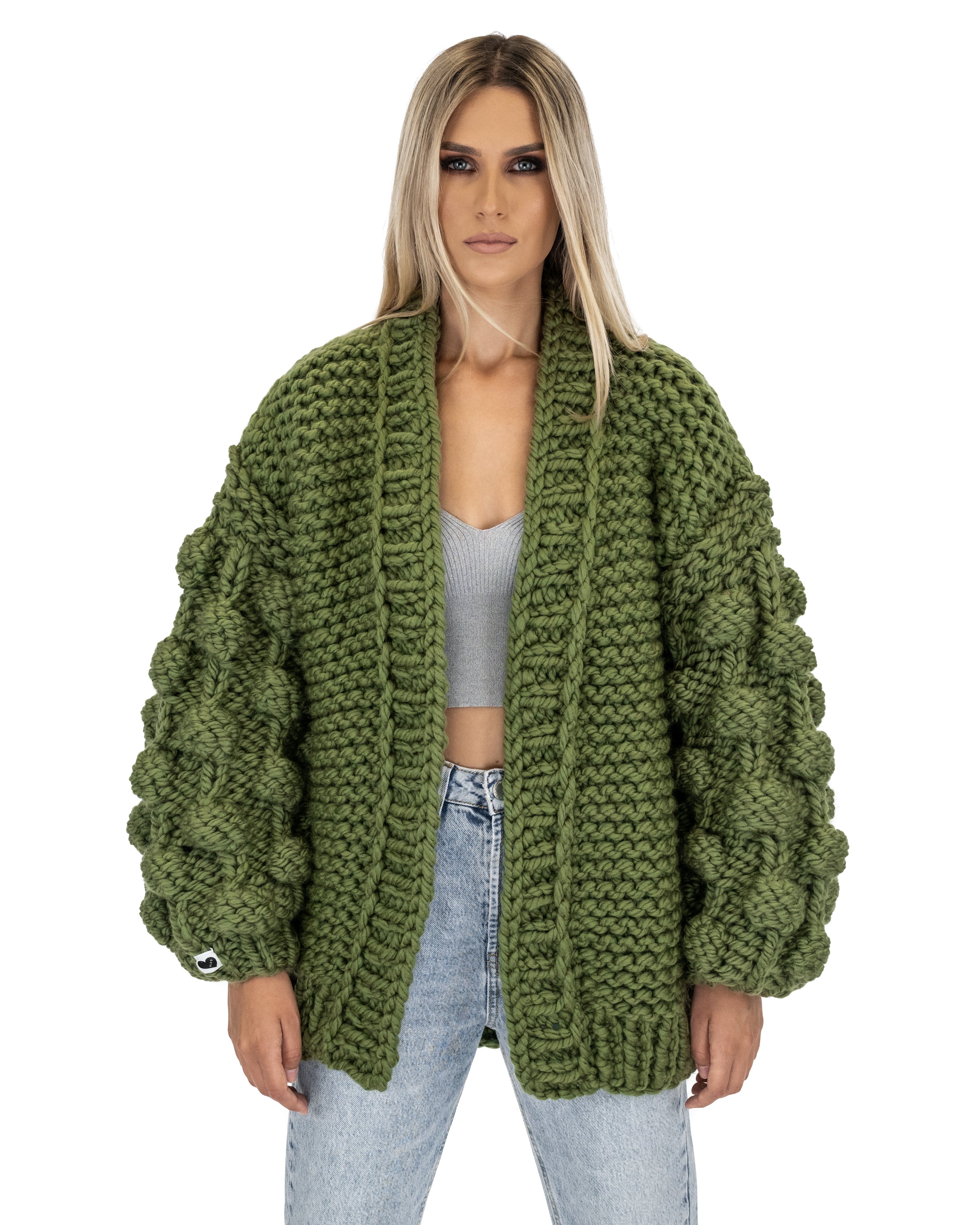 Stylish Bubble Sleeve Cardigan for Women - Soft Knit Open Front Sweater | Perfect for Office, Date Night & Casual Outfits