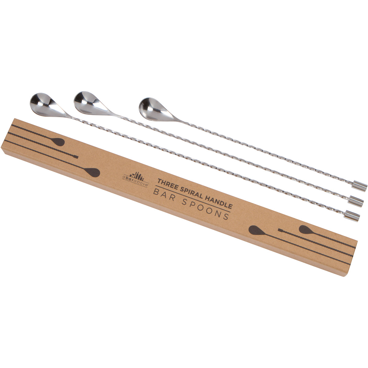 Premium Stainless Steel Bar Spoons - 12 Inch Long Mixing Spoon for Cocktails, Coffee, and Kitchen Use - Ideal for Bartending, Home Bars, and Professional Drink Mixing