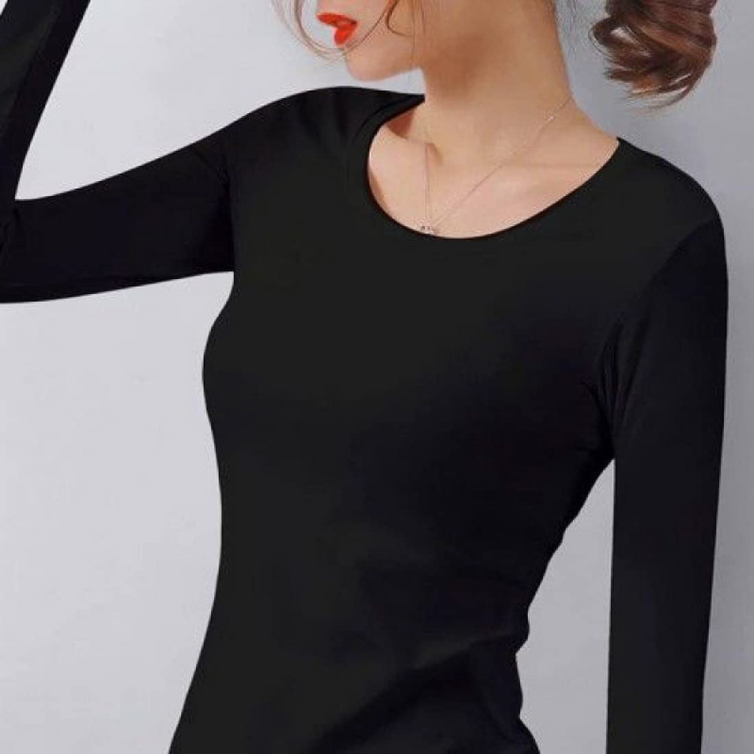 Women's Thermal Underwear Long Sleeve T-Shirt - Soft Micro Fleece Lining Winter Warm Base Layer for Cold Weather, Hiking & Outdoor Activities