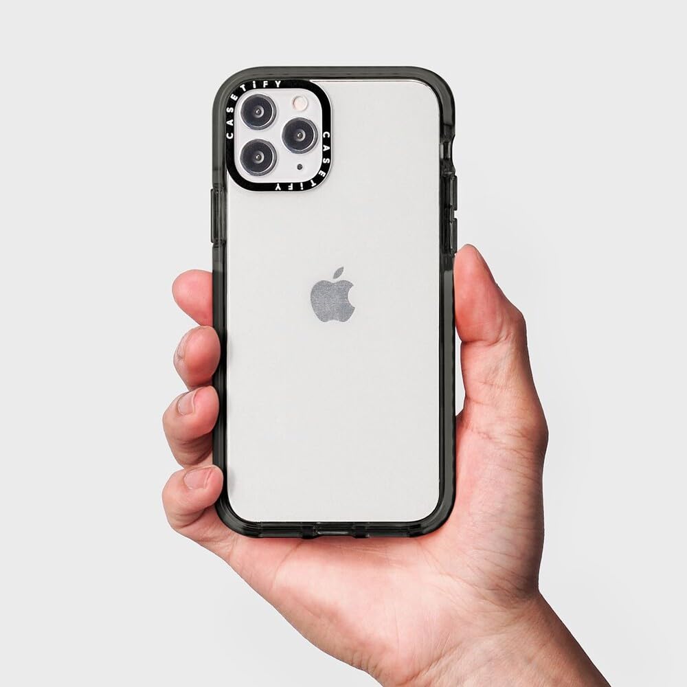 CASETiFY Impact Case for iPhone 12 & iPhone 12 Pro - Shockproof Clear Black with Strawberry Design - Slim Protective Phone Cover for Everyday Use, Travel & Outdoor Activities