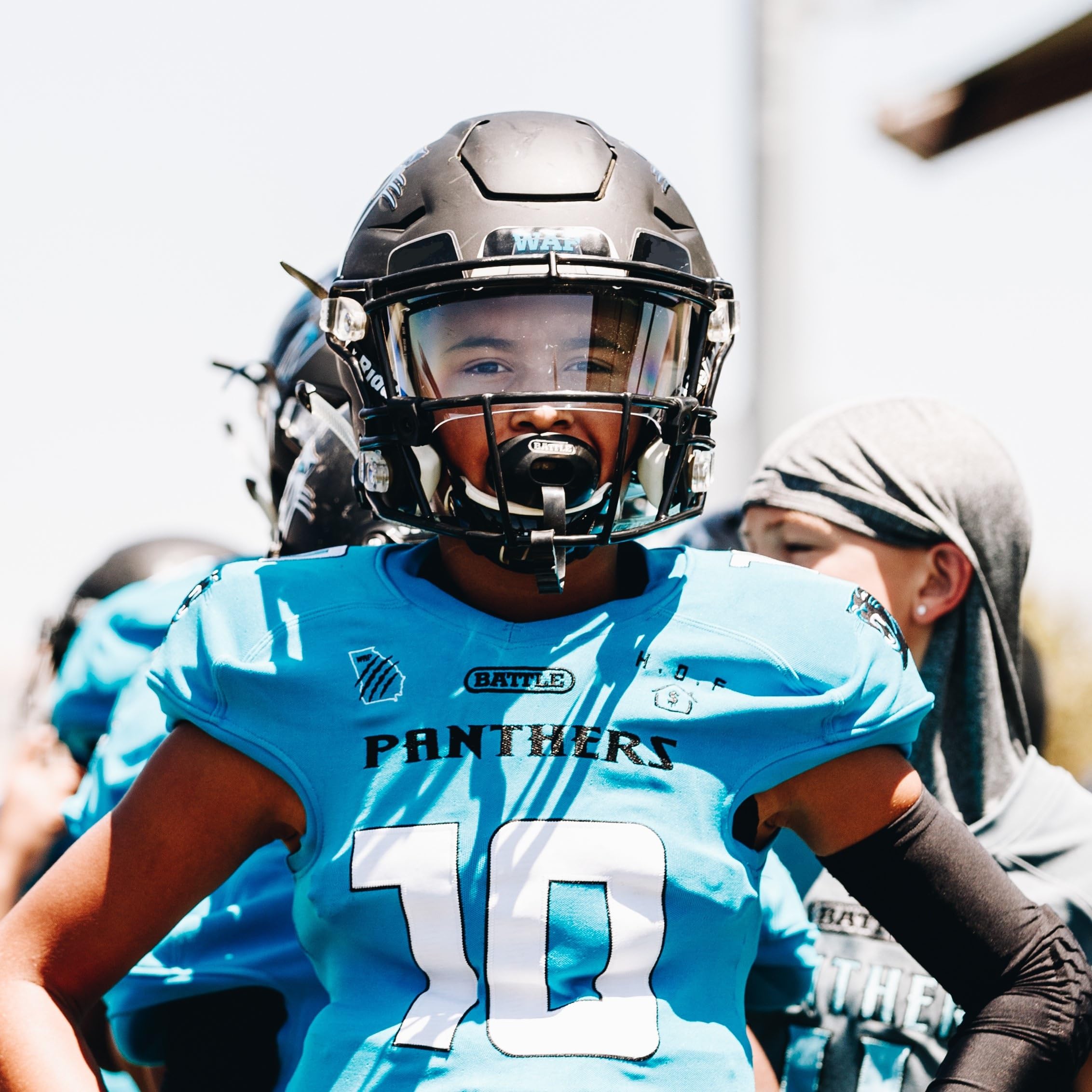 Battle Oxygen Lip Protector Mouthguard with Connected Strap - Football & Sports Mouth Guard for Maximum Oxygen Supply - Fits With or Without Braces - Perfect for Football, Boxing, Rugby & Contact Sports
