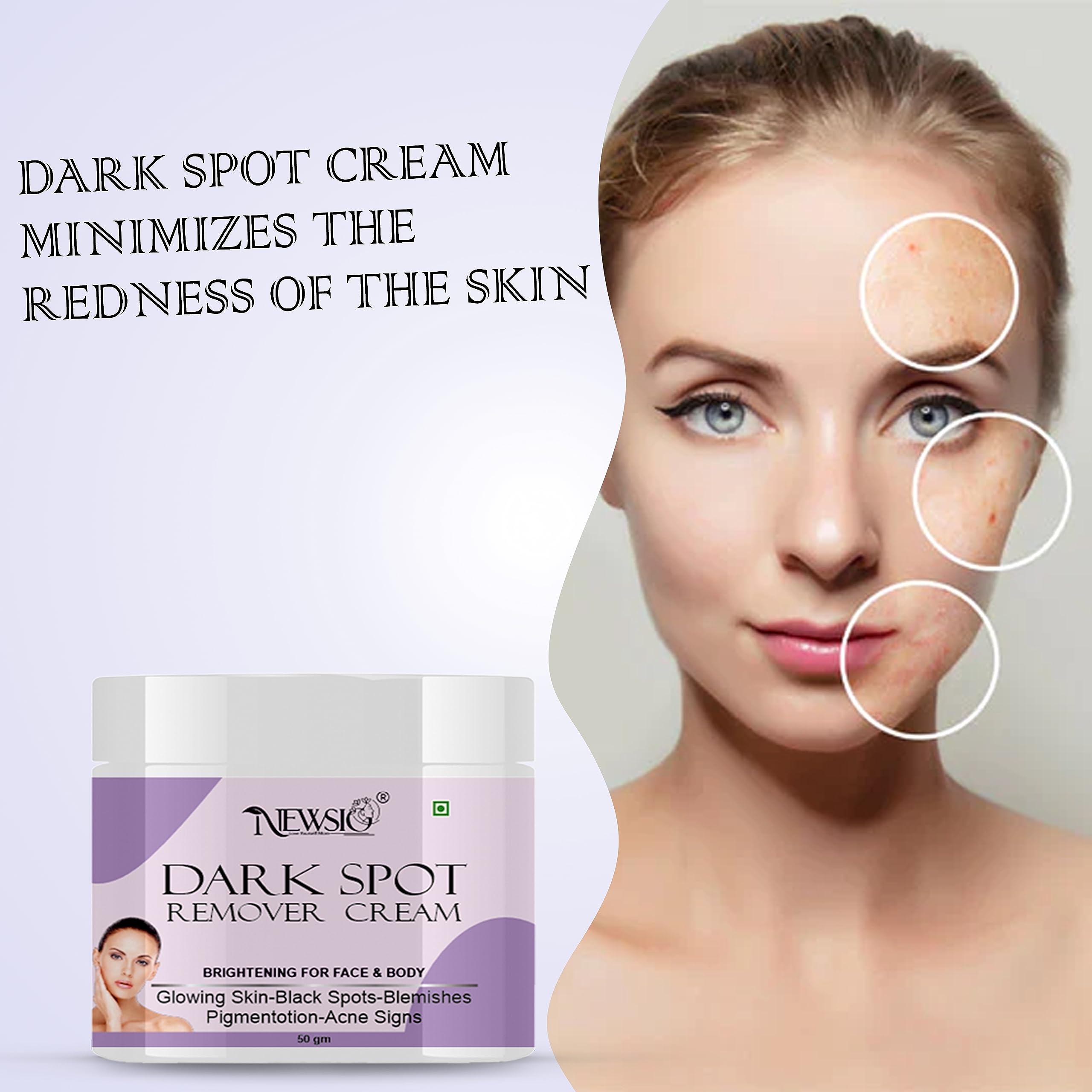 Newsio Dark Spot Corrector Cream - Brightening & Lightening Treatment for Pimple Marks, Acne Scars, Uneven Skin Tone, Pigmentation & Blemishes (2 x 100g Jars) | Fades Dark Spots & Hyperpigmentation | Perfect for Daily Skincare Routine & Post-Acne Care