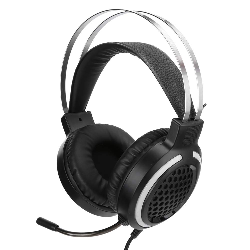 EBTOOLS USB Wired Gaming Headset with Bass Surround Sound & RGB Lighting - Noise Cancelling Microphone for PC, PS4, Xbox - Perfect for FPS, Streaming & Online Gaming