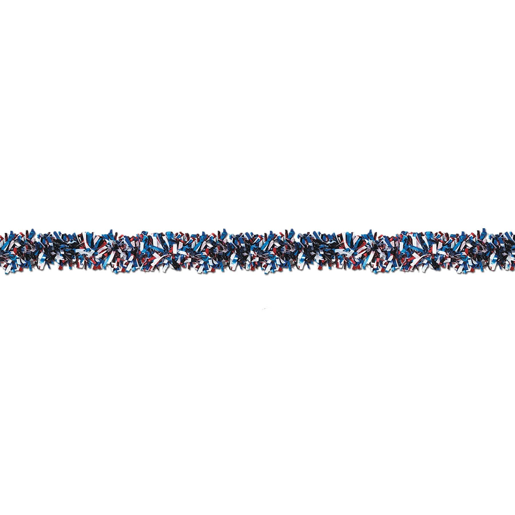 12 Pack Beistle 6-Ply Metallic Party Garland - Red, White & Blue Patriotic Decor for Independence Day, Christmas & Birthday Celebrations