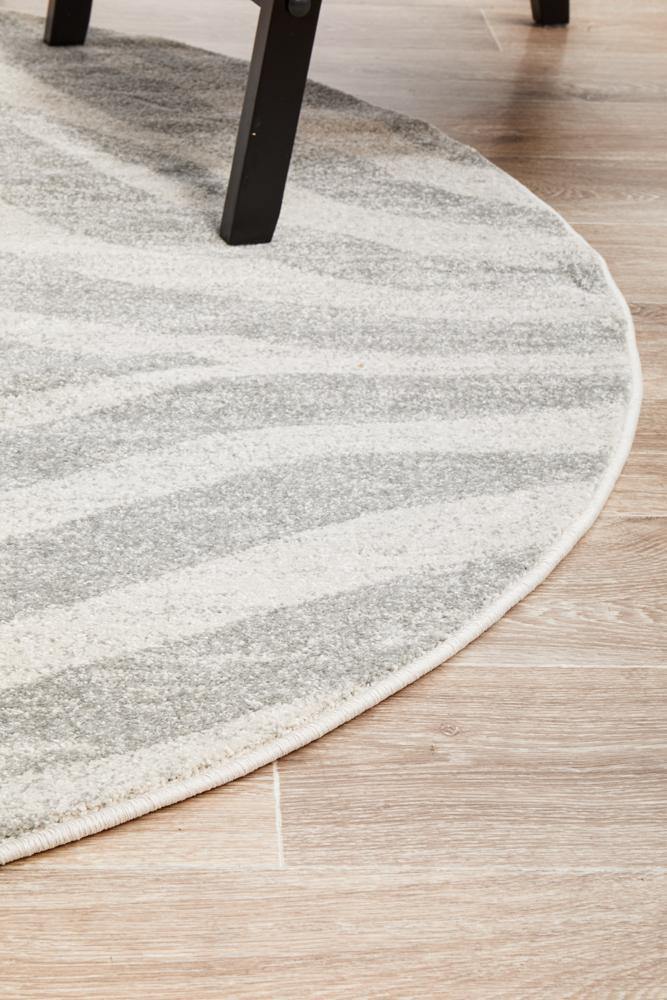 Chrome Savannah Silver Round Rug - Modern & Stylish Home Decor for Living Room, Bedroom, or Office - Soft & Durable Area Carpet