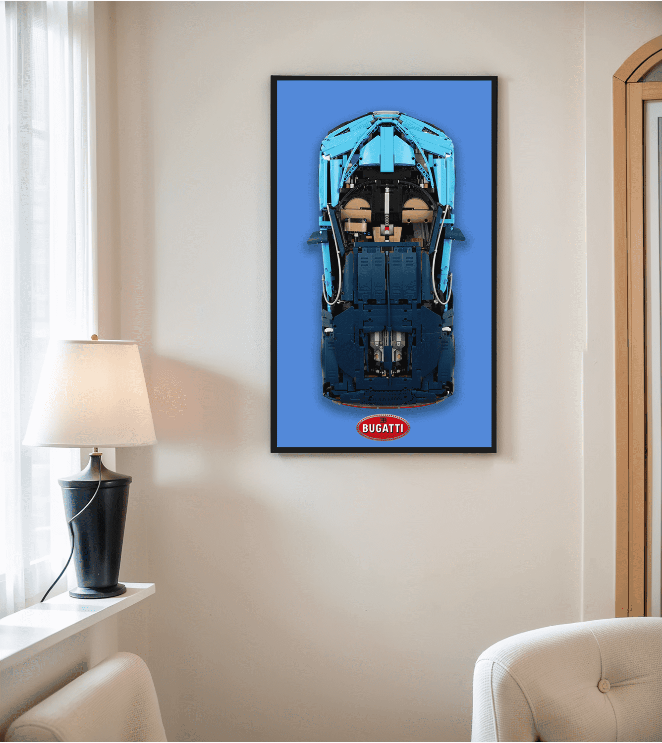 Lego 42083 Technic™ Bugatti Chiron Display Wall Frame - Showcase Your Lego Car Collection - Perfect for Home Office, Game Room, and Gift for Lego Enthusiasts