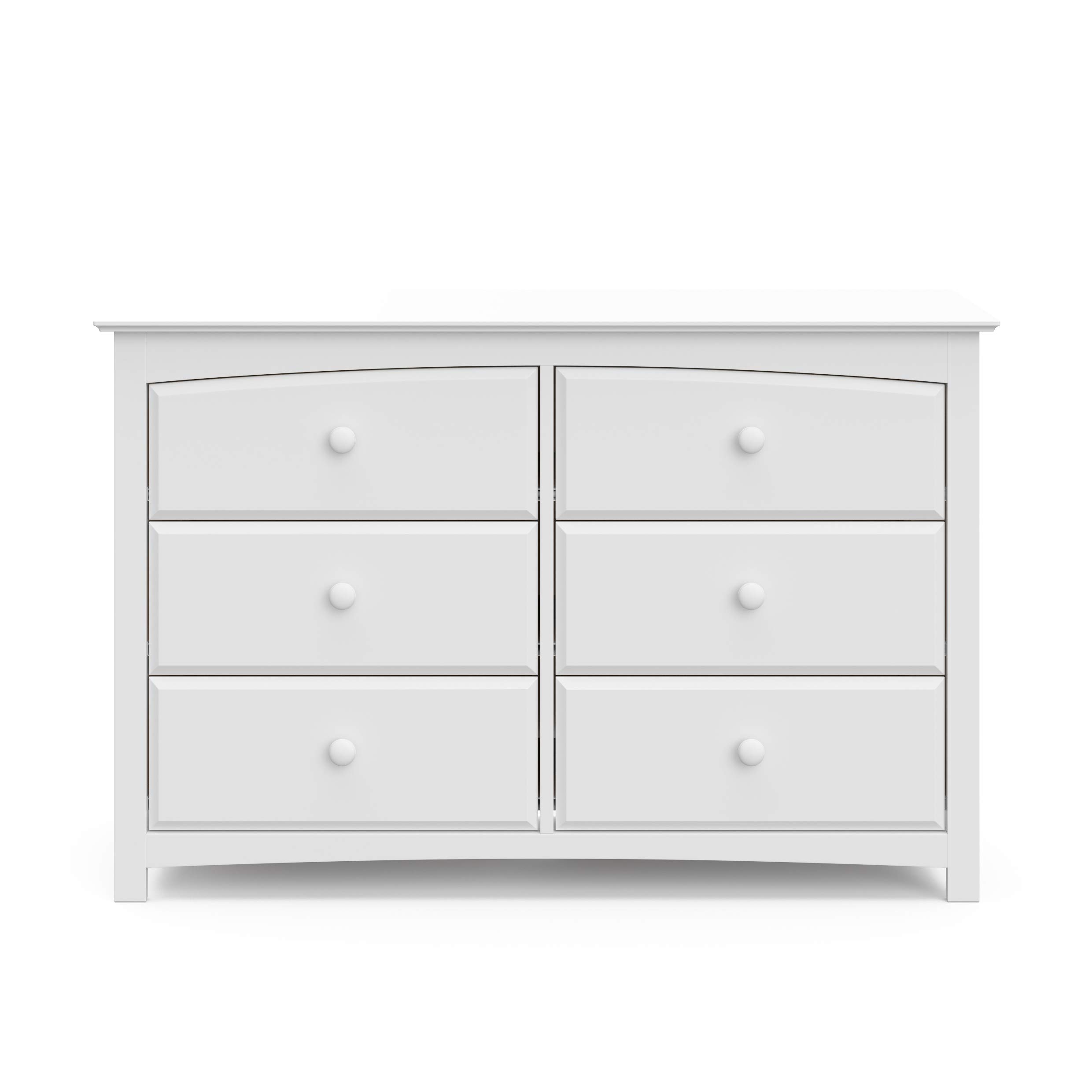 Storkcraft Kenton 6-Drawer Double Dresser in White - Kids Bedroom Furniture, Nursery Dresser Organizer with Storage Drawers, Universal Children's Chest of Drawers - Perfect for Nursery Organization & Toddler Room Decor