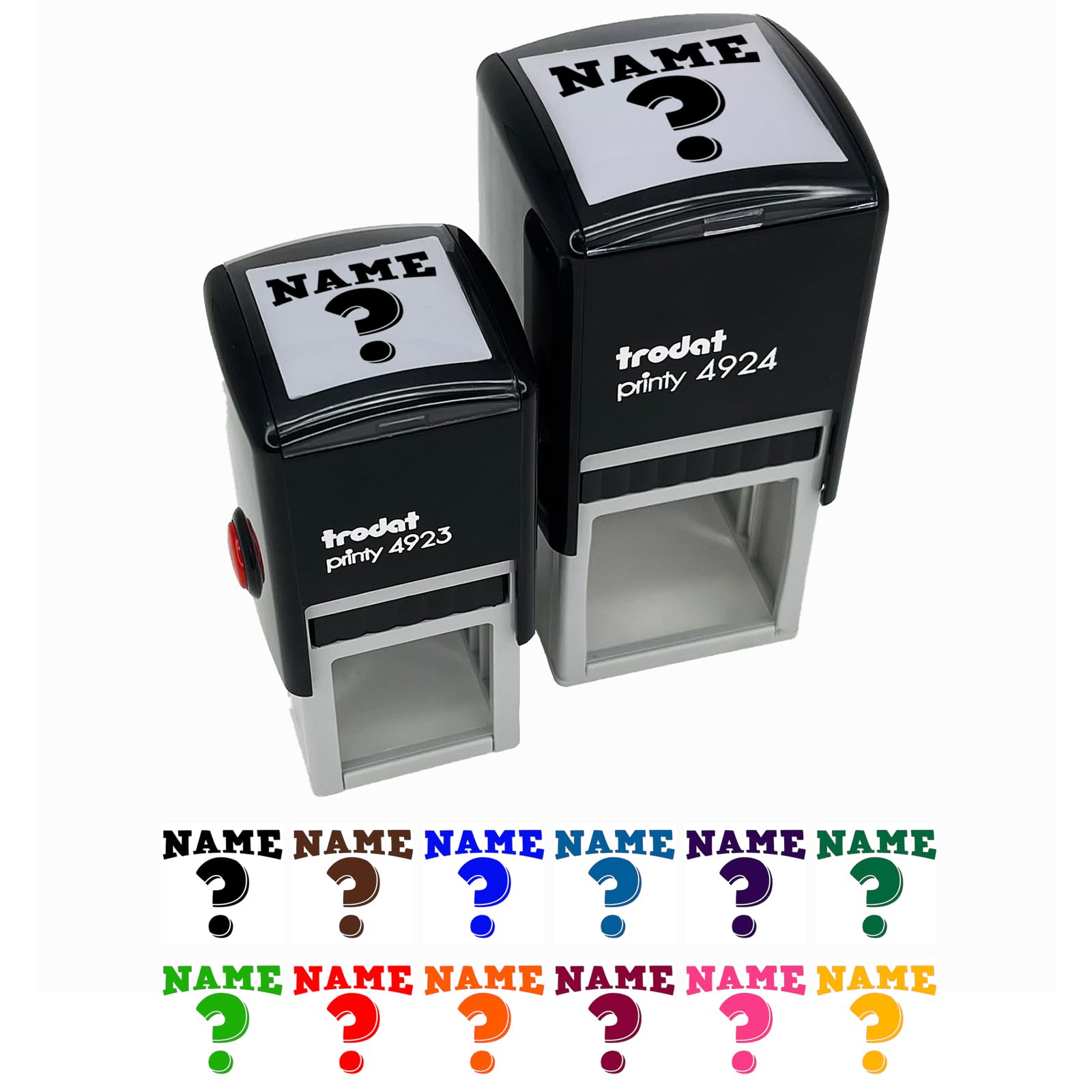 Name Question Mark Teacher Motivation Self-Inking Rubber Stamp - 1 Inch Small Red Ink Stamper for Grading Papers, Classroom Rewards & Student Encouragement