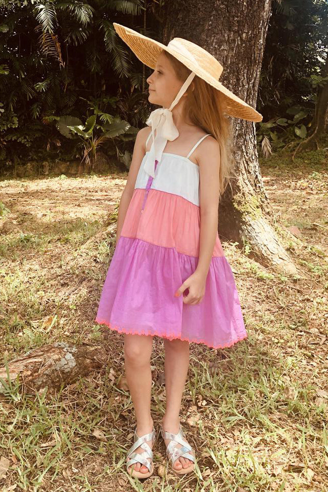 Nellystella Adeline Coral Girls Dress - Floral Summer Dress for Toddlers & Kids - Perfect for Birthday Parties, Beach Outings & Family Photos