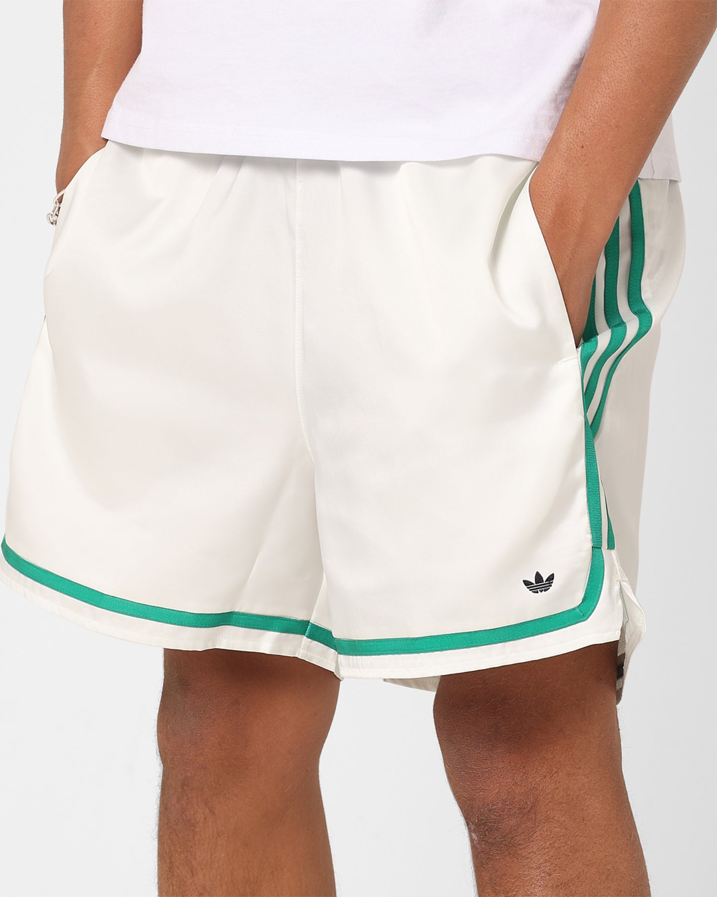 Adidas Hoop Prep Basketball Shorts for Men - Off White & Court Green - Breathable & Comfortable for Training, Gym & Casual Wear