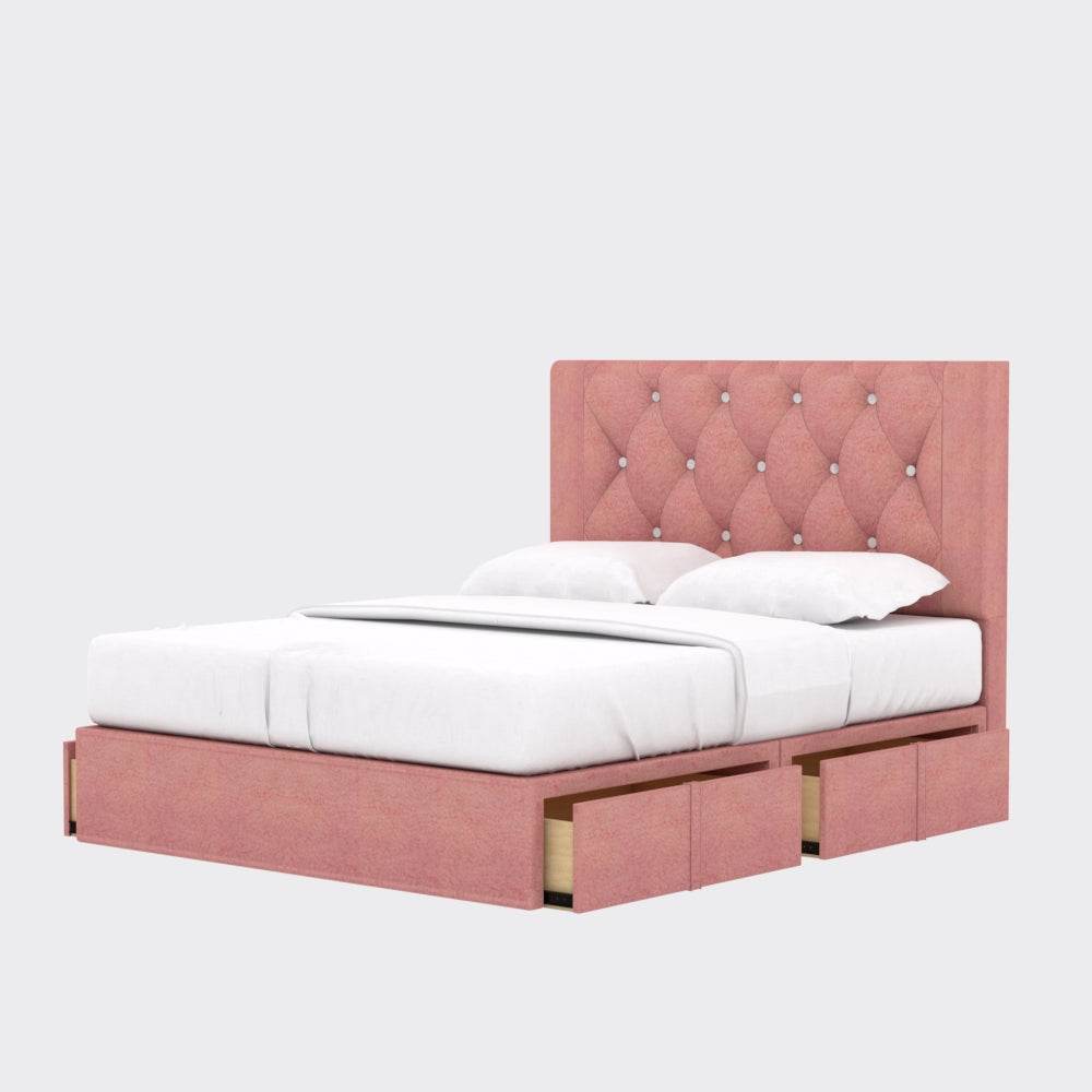 Hansen Fabric Drawer Bed Frame with Storage - Queen Size Platform Bed Frame for Bedroom, Sturdy Metal Frame & Pet Friendly Design - Perfect for Small Spaces, Guest Rooms & Pet Owners