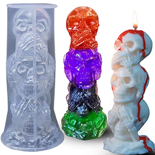 1PCS Skull Pillar Candle Mold