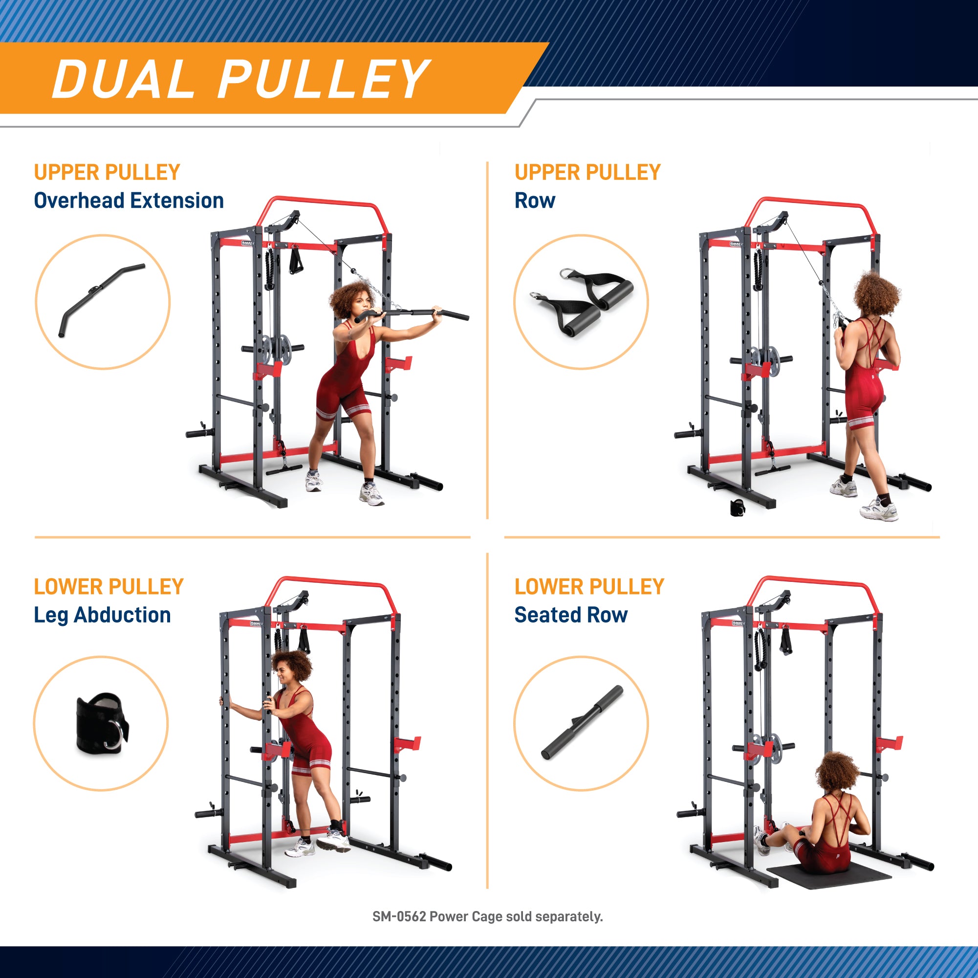 Marcy Power Cage Accessories Bundle - Compatible with SM-0562 & ACC-0661 Home Gym Equipment | Strength Training & Weightlifting Accessories for Home Workouts