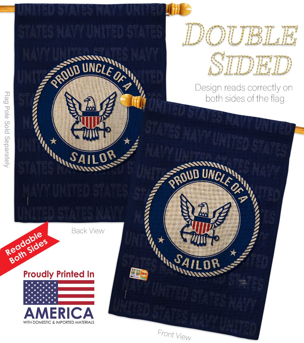 Double-Sided US Navy Seabee Garden Flag 28x40 Inch - Patriotic Military Veteran Yard Banner, Made in USA - Perfect for Armed Forces Appreciation, Memorial Day & Veterans Day Decor