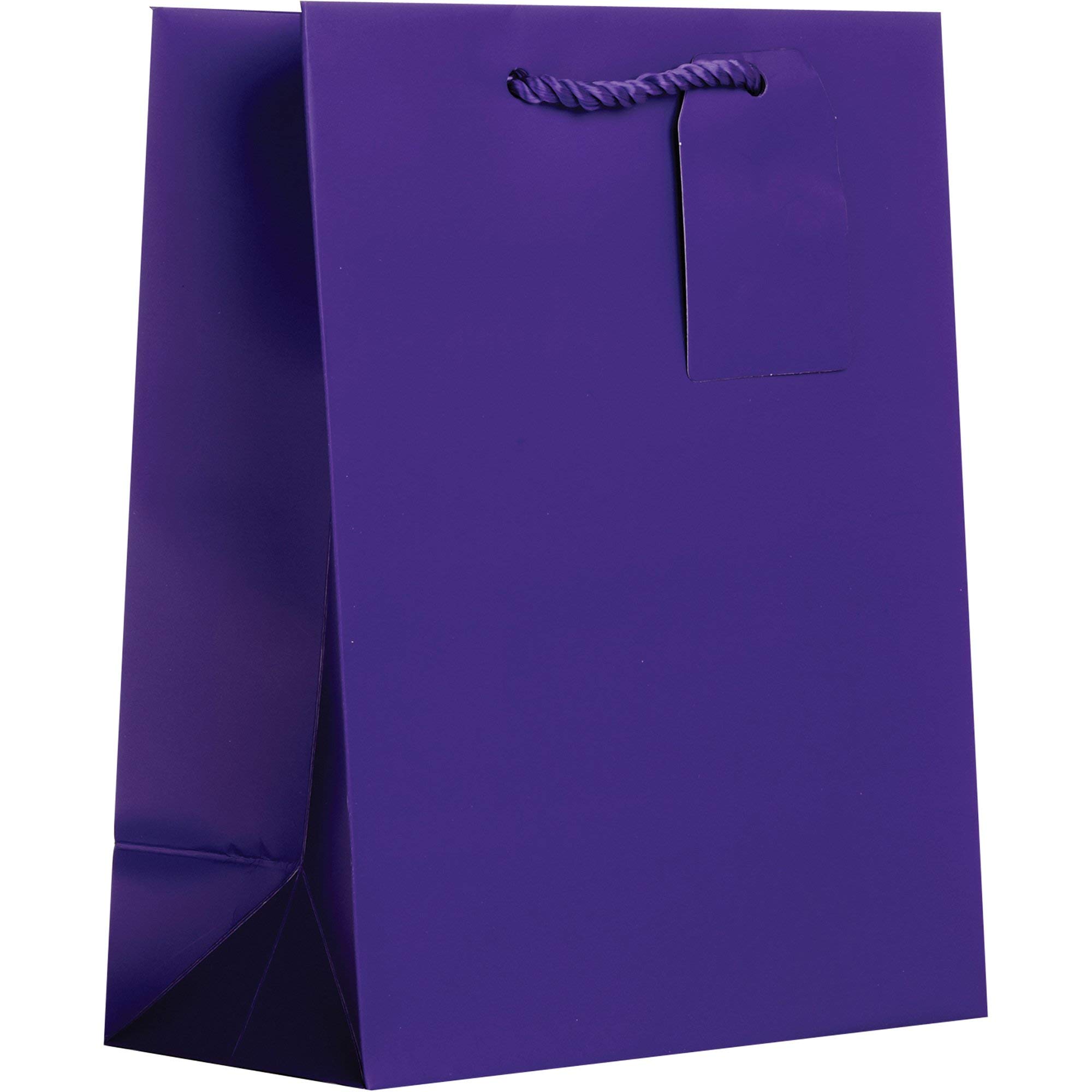 Jillson Roberts Medium Matte Purple Gift Bags - 60 Pack | Premium Party Favor Bags for Birthdays, Weddings & Baby Showers | Elegant Matte Finish Gift Packaging