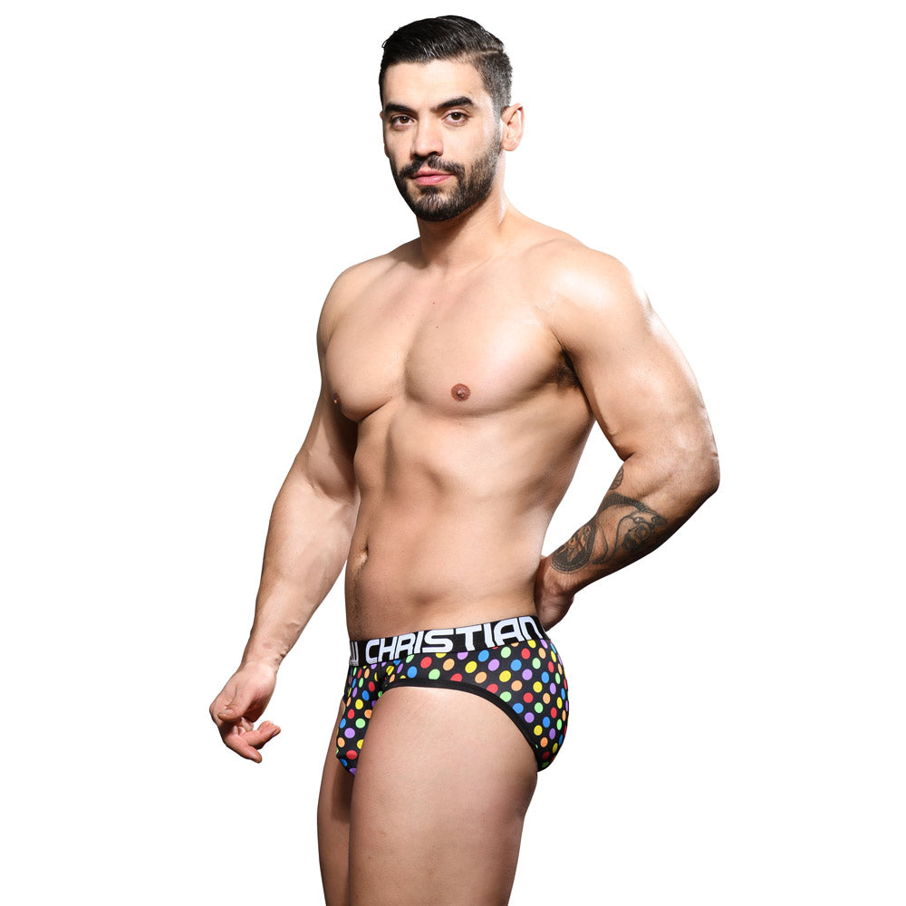 Andrew Christian Almost Naked Pride Polka Dot Brief - Gay Pride Underwear for Men, Comfortable Low Rise Briefs for Everyday Wear & Pride Events