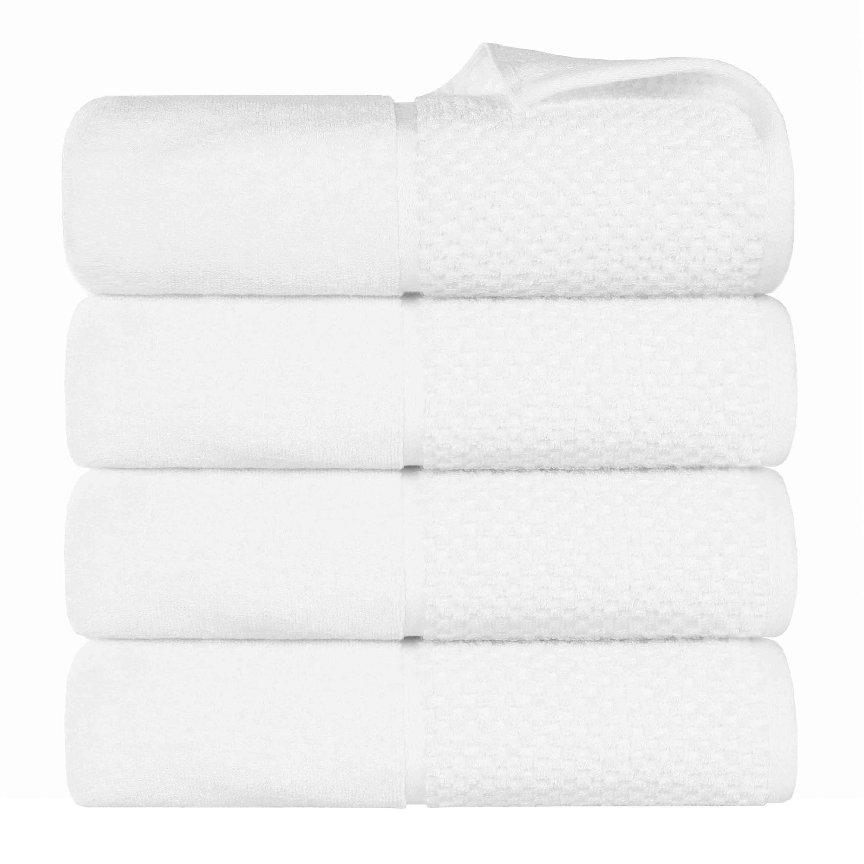 Premium Cotton Plush Jacquard Bath Towel Set of 4 - Ultra Soft & Absorbent Luxury Towels for Spa, Bathroom & Beach Use