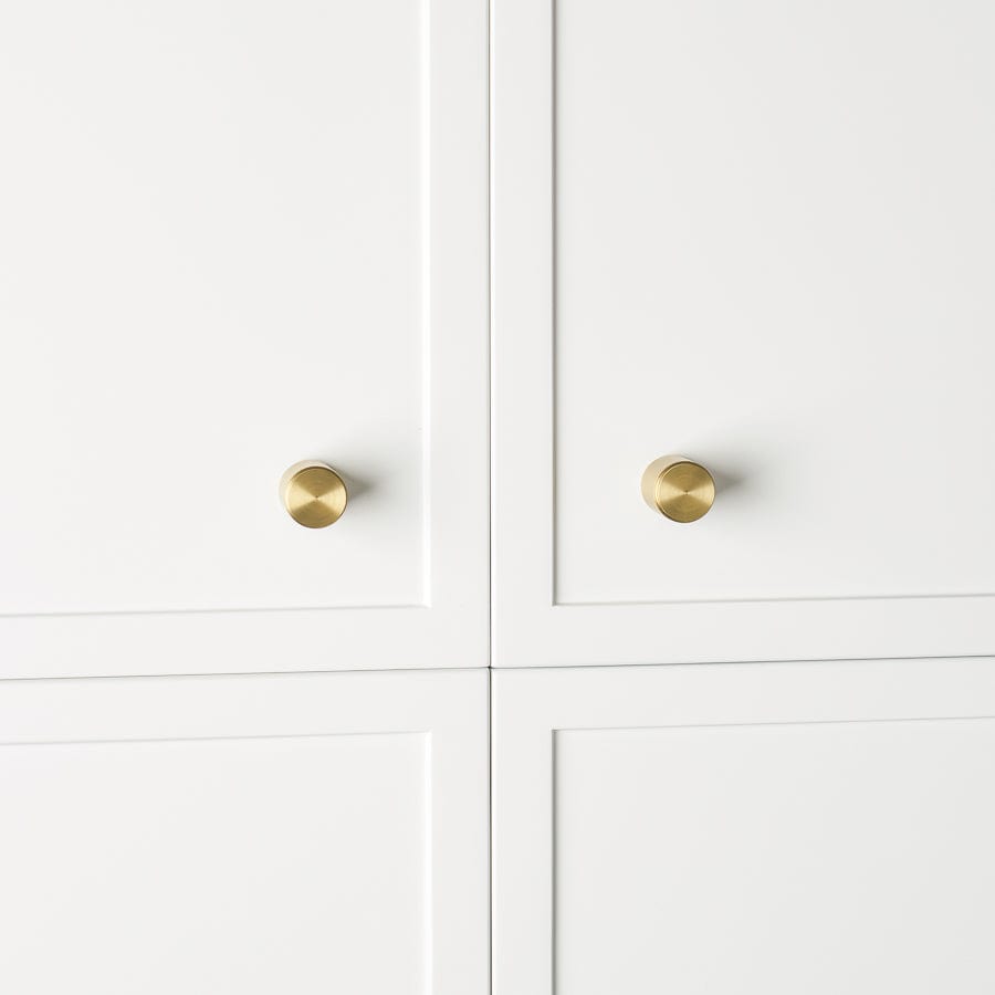 Brushed Brass Cabinet Knobs - Elegant Hardware for Kitchen, Bathroom & Furniture Drawers - Perfect for Home Renovation & DIY Projects