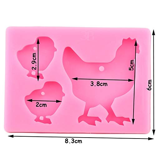 Chicken Silicone Mold Set for Resin, Chocolate & Cake - DIY Chicken Family Keychain & Shape Molds - Perfect for Baking, Candy Making & Craft Projects