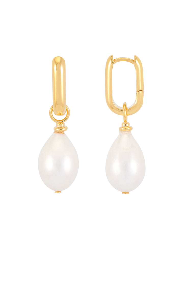 Pearl Drop Link Earrings for Women - Elegant Dangle Pearl Jewelry for Wedding, Party & Special Occasions