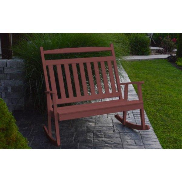 A & L Furniture Poly Classic Double Rocker - Comfortable Outdoor Patio Rocking Chair for Porch, Garden, and Backyard Relaxation