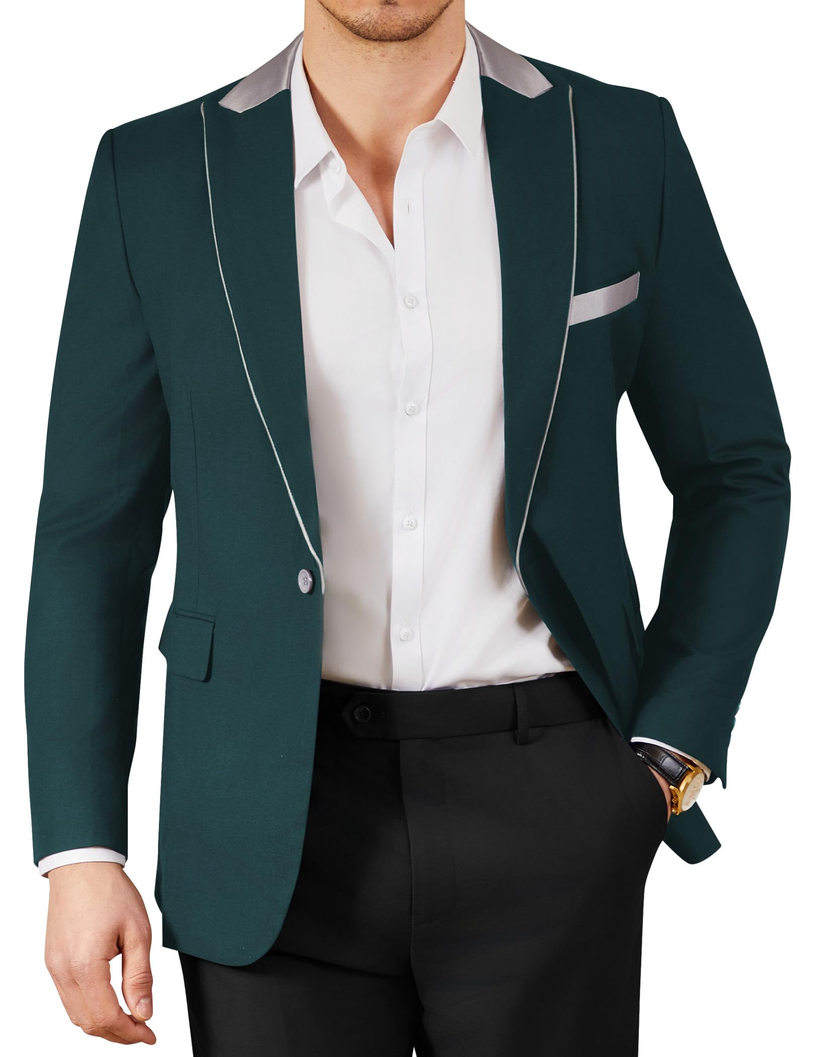 Lightweight Men's Slim Fit Suit Jacket - Single Button Blazer for Wedding, Office & Summer Wear | Breathable & Comfortable Formal Attire for Business, Parties & Special Occasions