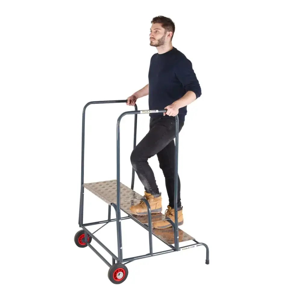 Climb It UK Wide Work Steps - Heavy Duty Aluminum Ladder for Construction, Roofing & Home Use | Non-Slip Safety Steps for Indoor & Outdoor Projects