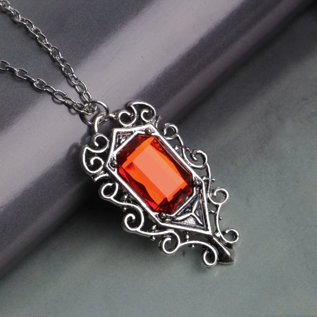 Isabelle Lightwood Ruby Pendant Necklace - The Mortal Instruments City of Bones Inspired Jewelry | Perfect Gift for Fans, Cosplay & Party Accessories | Elegant Statement Piece for Halloween, Comic Con & Special Occasions