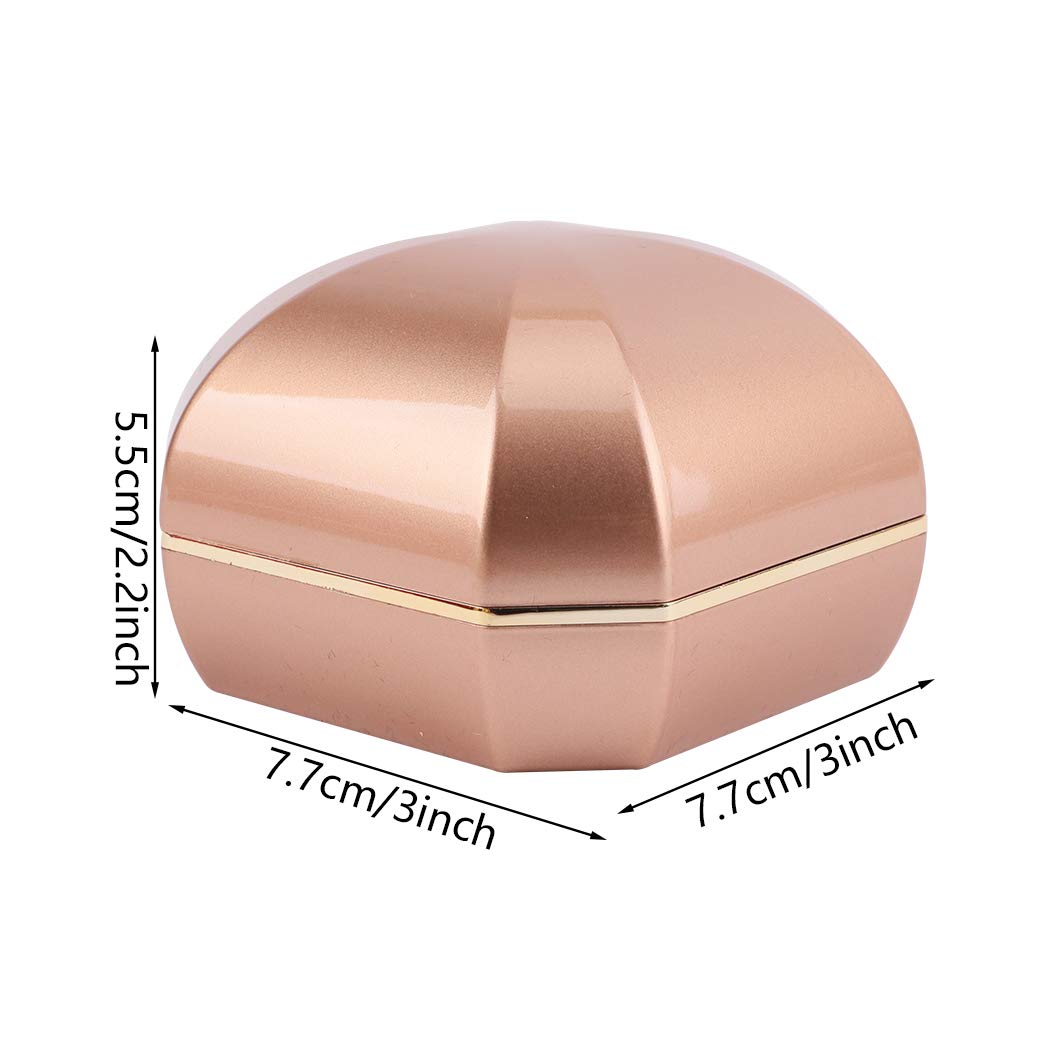 Rolin Roly LED Lighted Jewelry Gift Box - Octagonal Pendant Storage Organizer with Champagne Gold Finish | Perfect for Necklace Display, Wedding Gifts & Luxury Jewelry Packaging