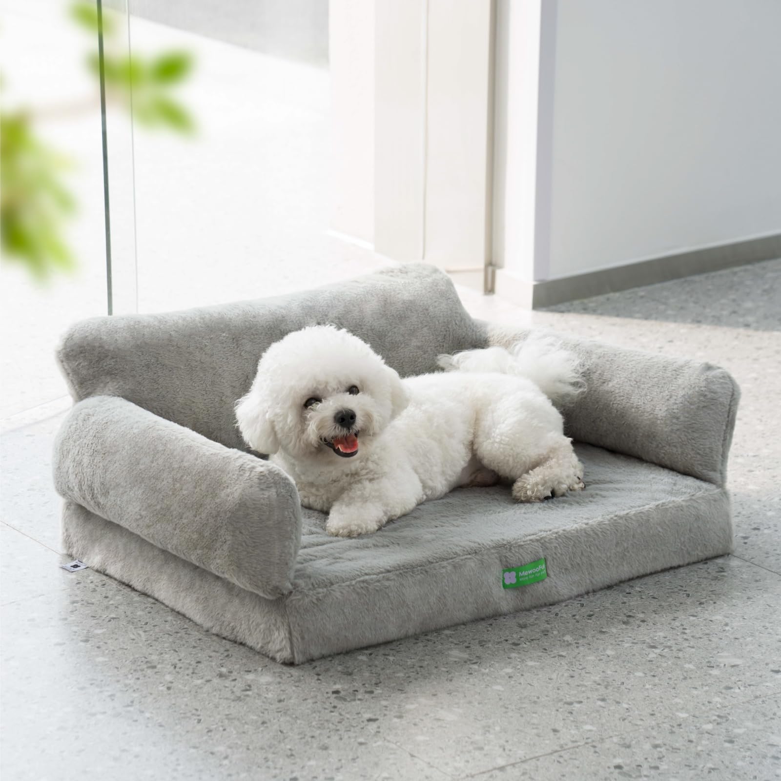 **MEWOOFUN Orthopedic Dog Bed for Small & Medium Dogs - Egg Foam Pet Sofa with Removable Washable Cover & Non-Slip Bottom - Perfect for Indoor Cats & Dogs (Large, Grey) - Ideal for Living Room, Bedroom & Pet-Friendly Spaces**