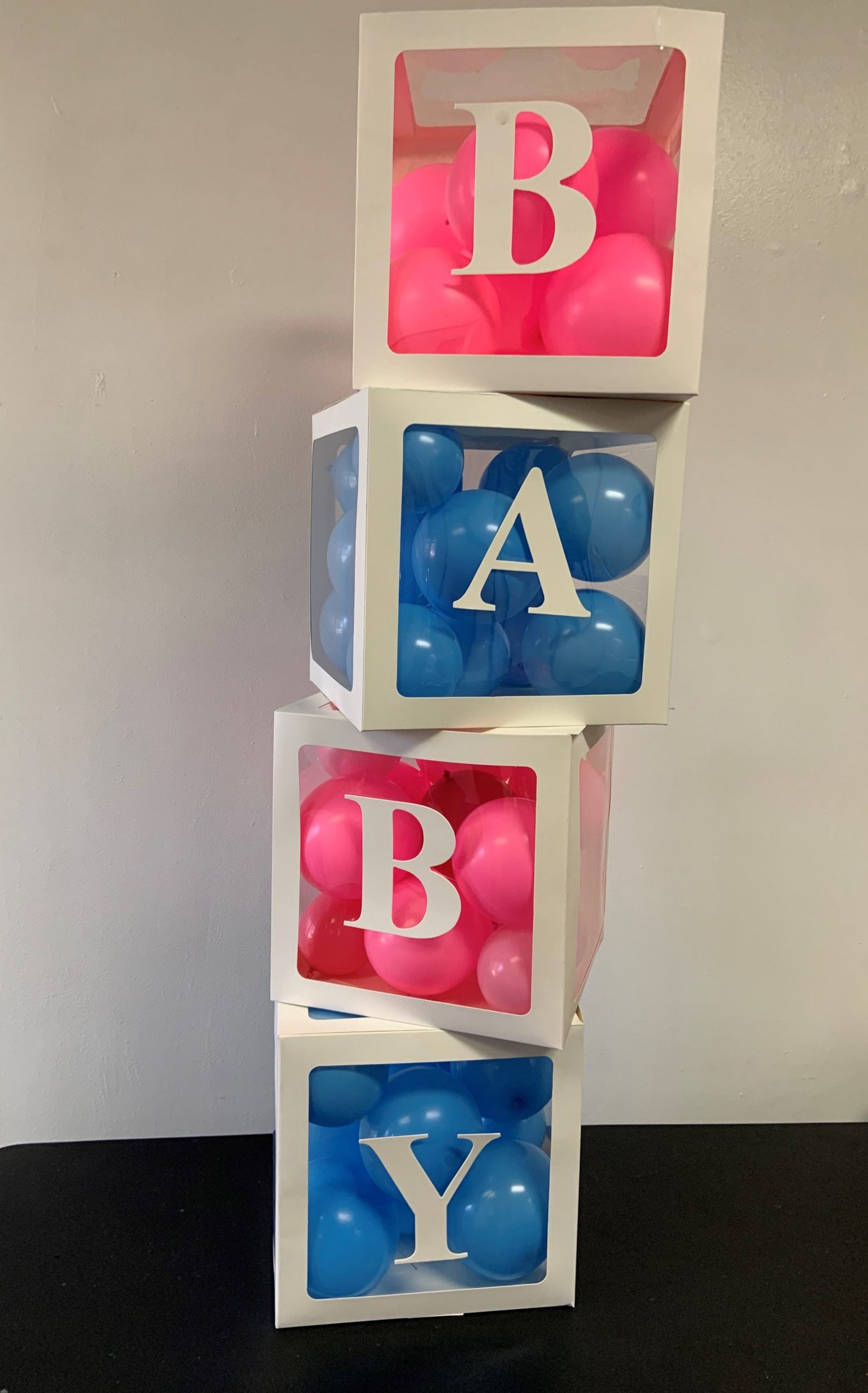 Colorful Baby Block Boxes with Balloons - Stacking & Sorting Educational Toys for Toddlers - Perfect for Birthday Parties, Learning Activities & Playtime Fun