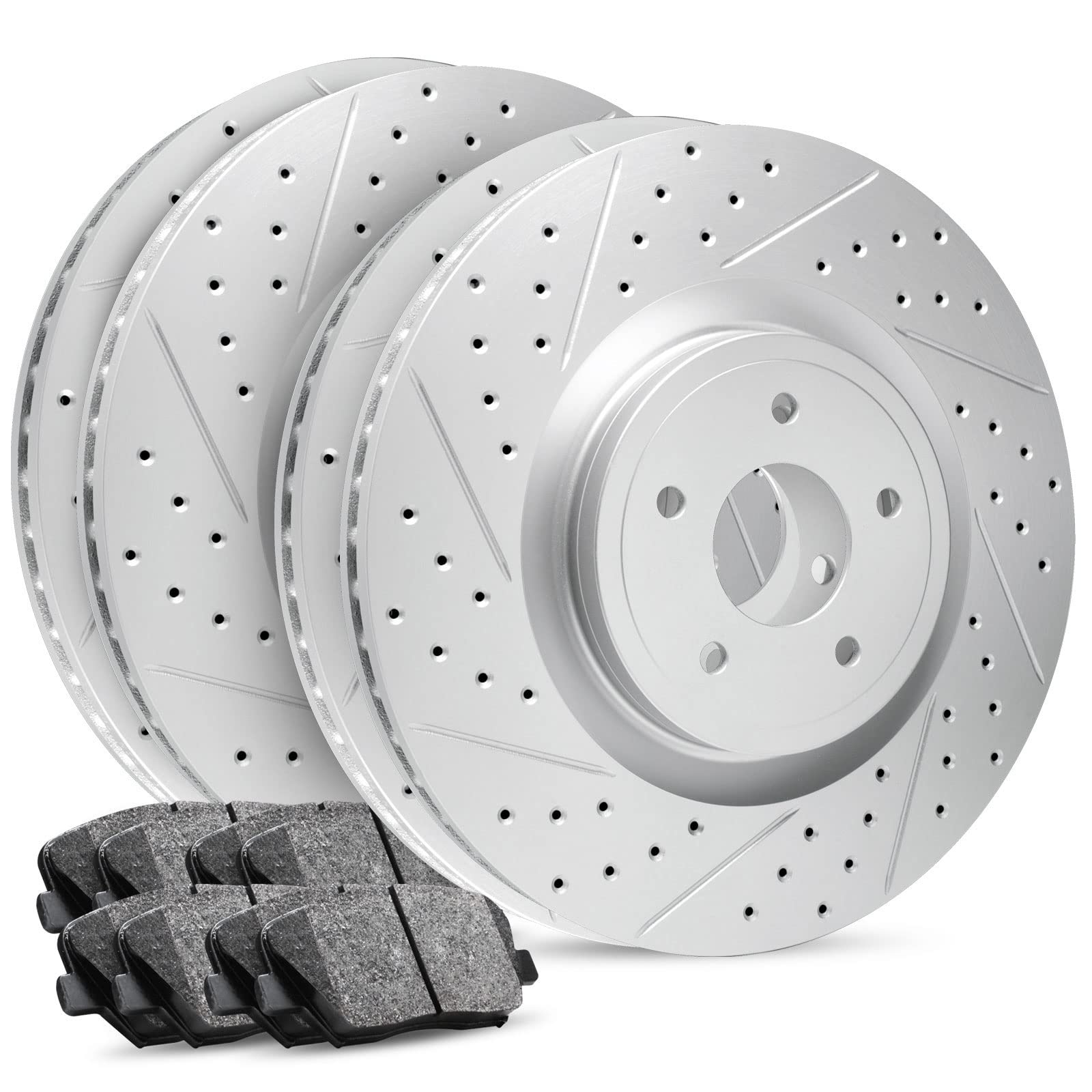 R1 Concepts Premium Front & Rear Brake Kit with Ceramic Pads & Rotors | CPC.31114.02 | High-Performance Braking for Cars, Trucks & SUVs | Ideal for Daily Commuting & Highway Driving