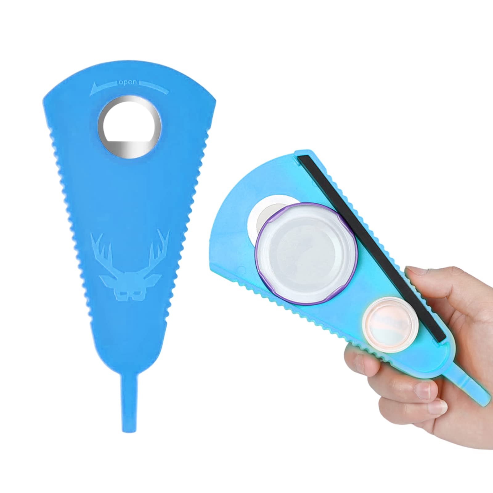 **Multifunctional Carrot-Shaped Can Opener & Bottle Opener - Easy Grip Jar Opener for Seniors & Arthritis - Beer, Soda, Jam & Beverage Bottle Opener (Blue) - Perfect for Kitchen, Picnics & Elderly Assistance**