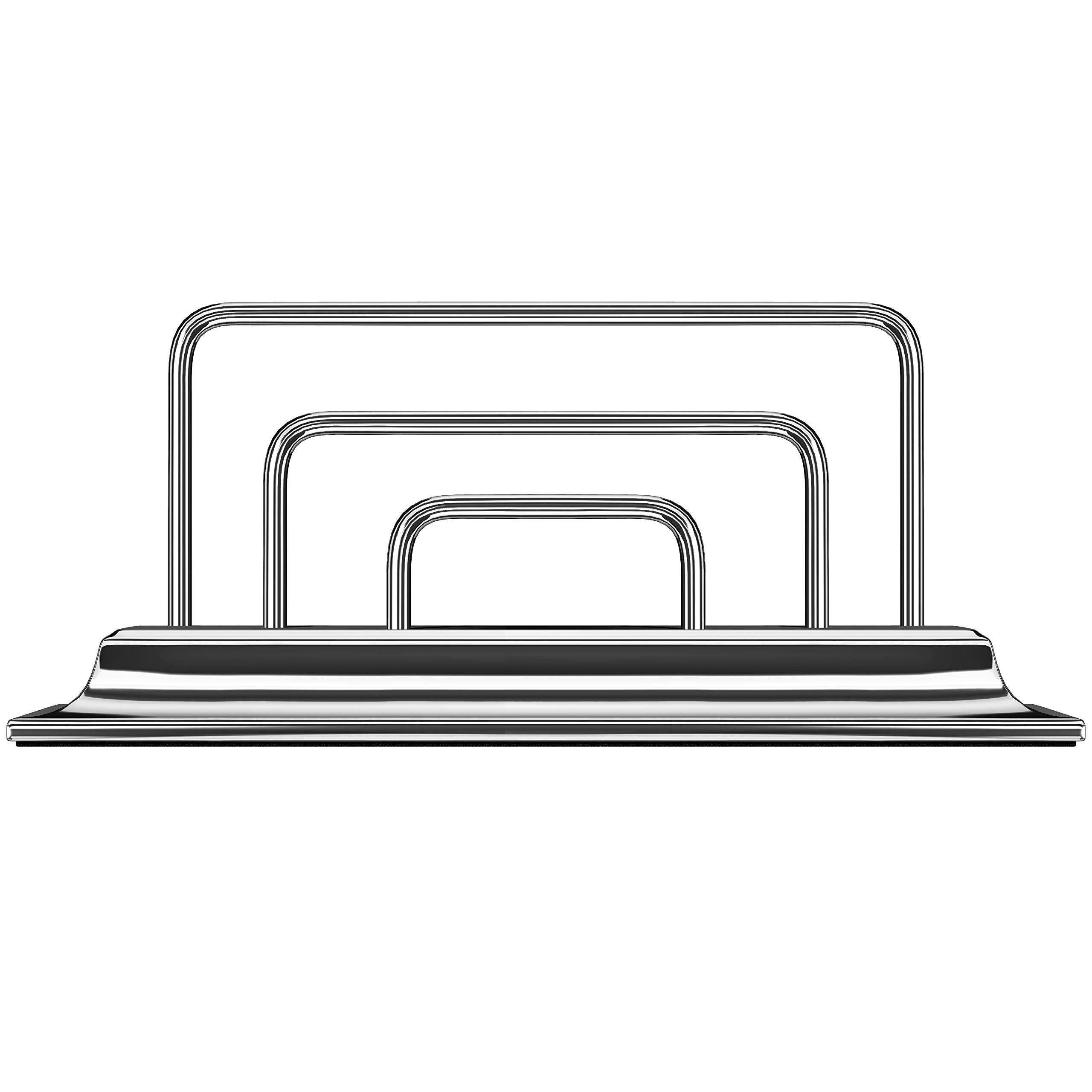 Chrome Plated Metal Letter Holder - Stylish Desktop Organizer for Mail, Bills, and Documents | Perfect for Home, Office, and Workspace Organization
