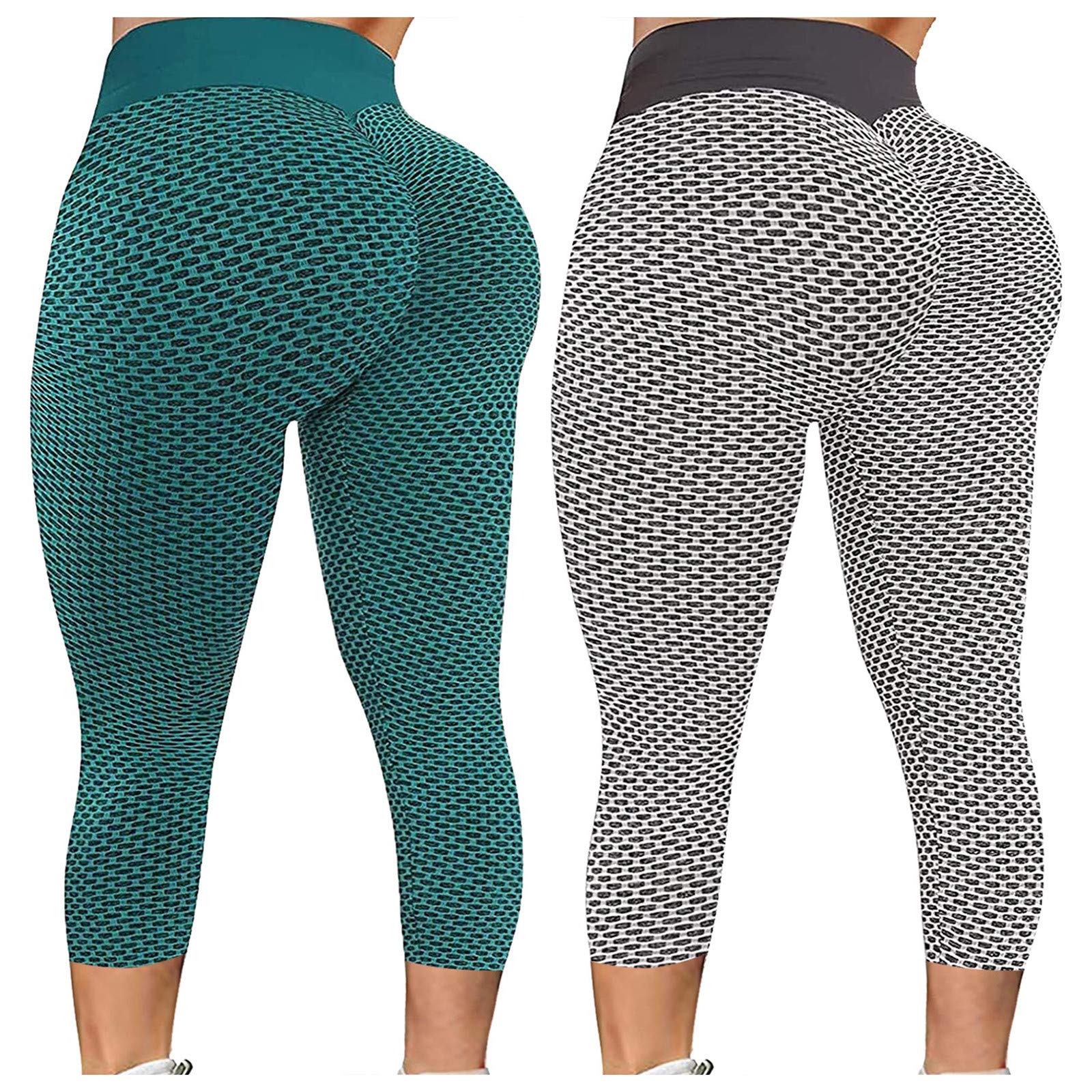 Eoailr 2-Pack High Waisted Yoga Pants for Women - Butt Lifting, Tummy Control Workout Leggings - Stretchy Running & Gym Pants for Yoga, Pilates & Lounge Wear