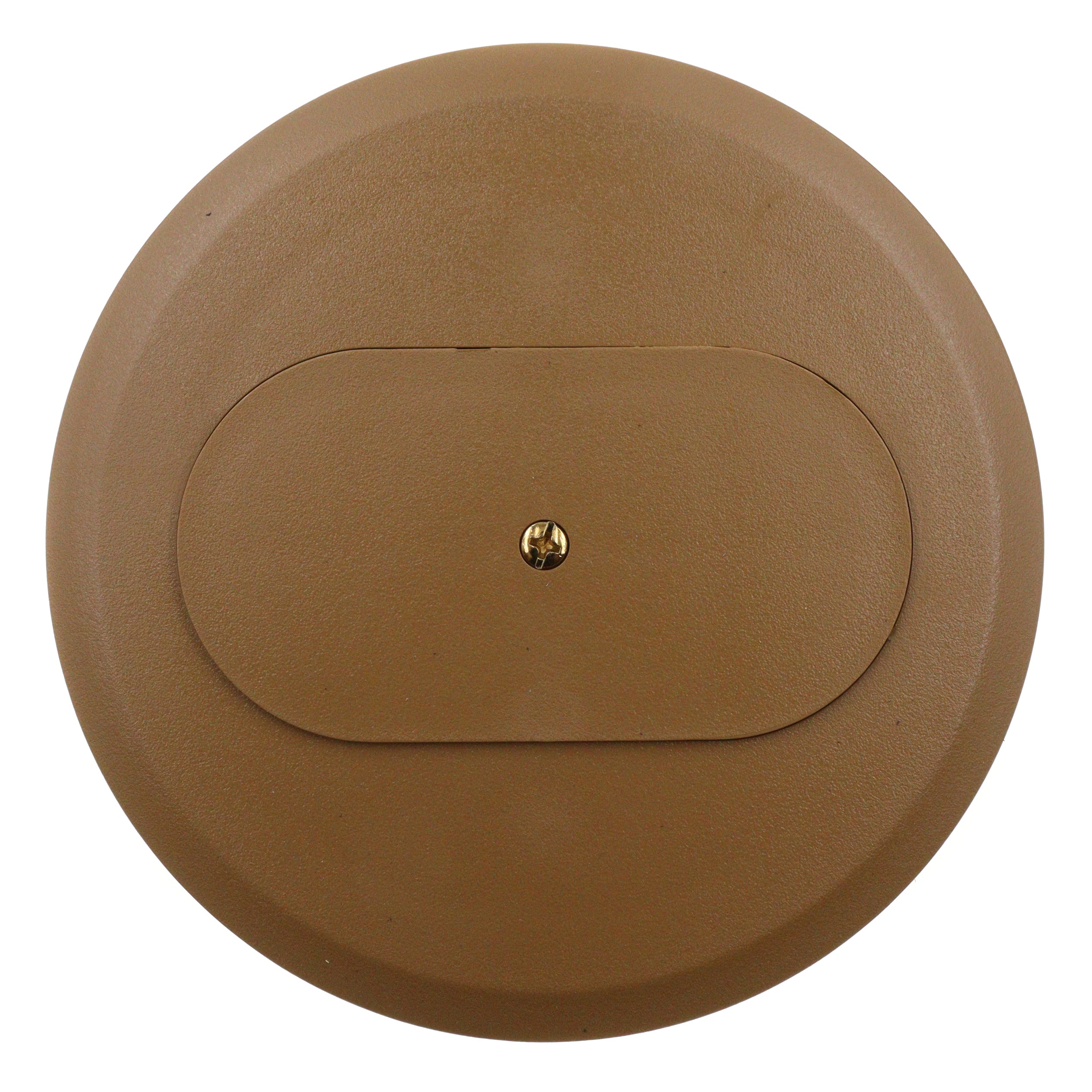 CARLON E97DSC Non-Metallic Duplex Outlet Floor Box Cover - 5 Round, Carmel/Bronze - Ideal for Home, Office & Commercial Floor Outlet Protection