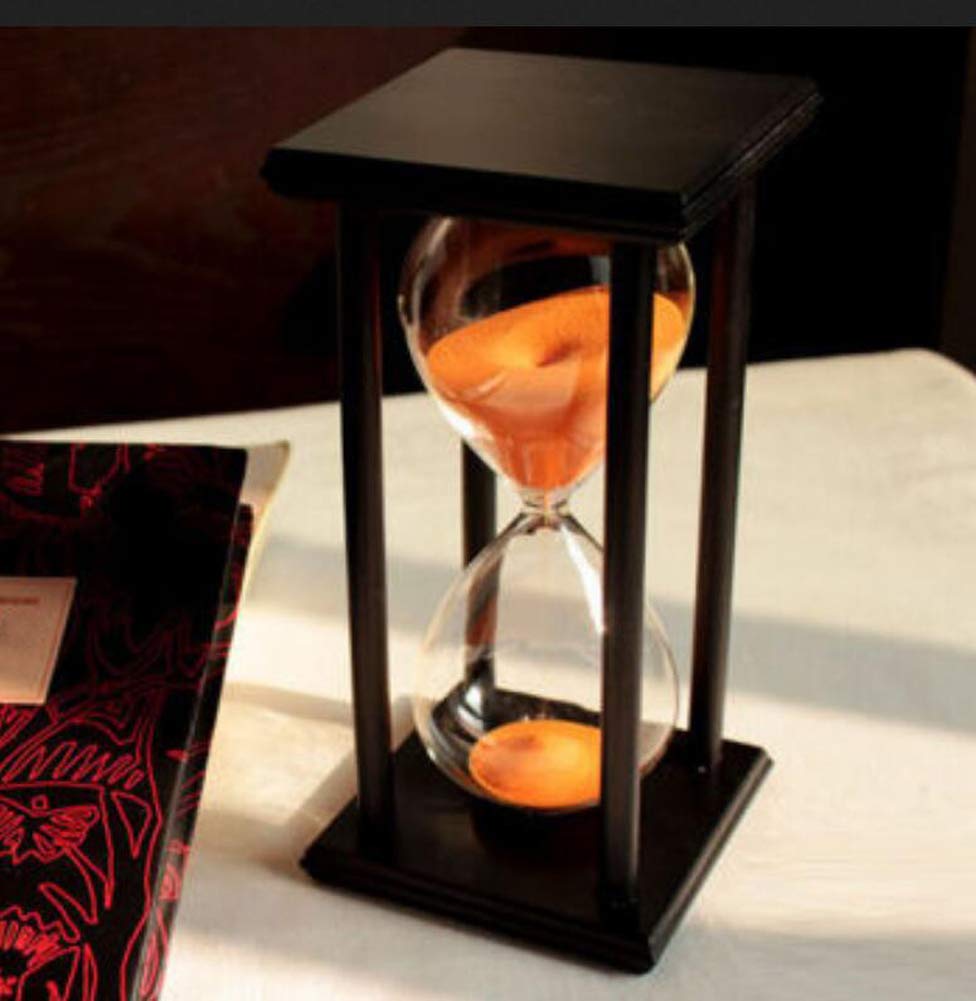 45 Minute Wooden Hourglass Sand Timer - Decorative Orange Sandglass for Home, Office, Restaurant & Party Decor | Perfect for Living Room, Bedroom, Closet & Christmas Festivals