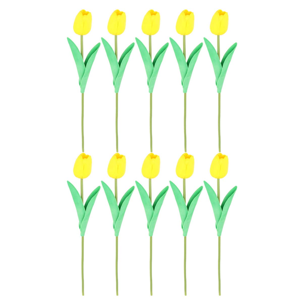 Artificial Tulips Flowers - 12 Pack Faux Plastic Tulip Blossoms for Wedding Bouquets, Home Decor, Party Centerpieces - Realistic Fake Flowers for Indoor/Outdoor Use