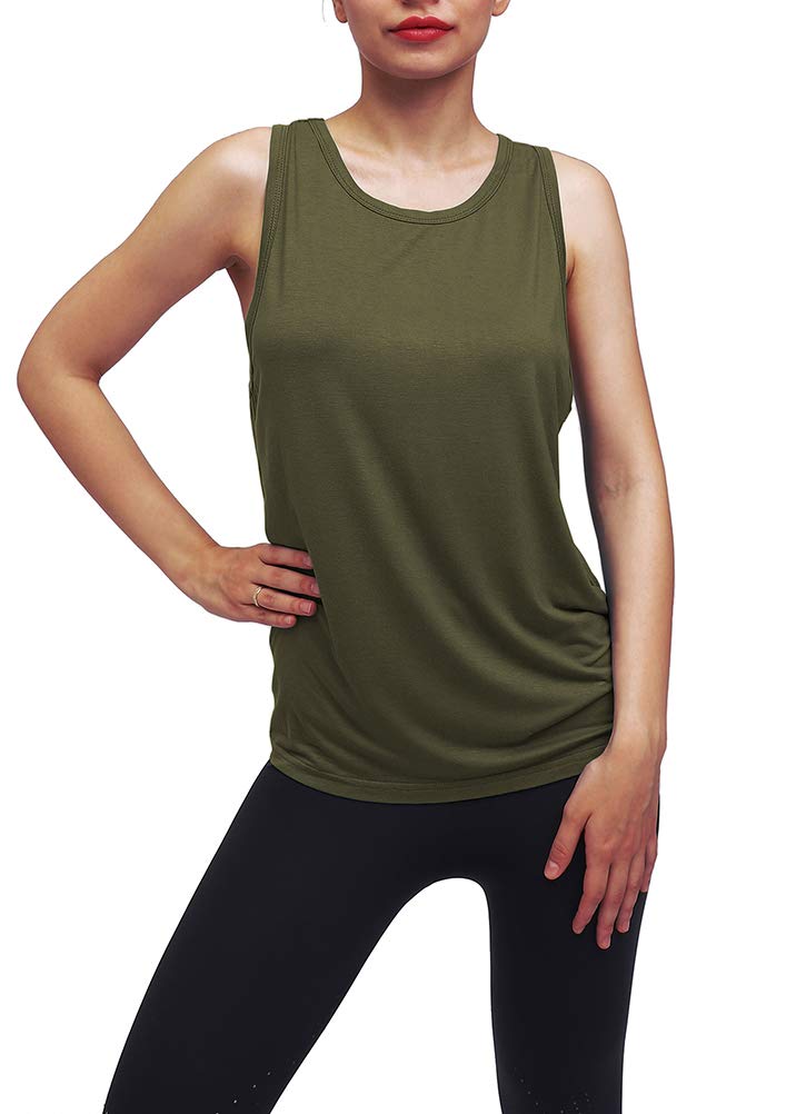 Women's Workout Yoga Tops - Open Back Shirts with Adjustable Tie Back Tank Tops for Yoga, Gym & Fitness | Breathable & Comfortable for Yoga Pants & Leggings