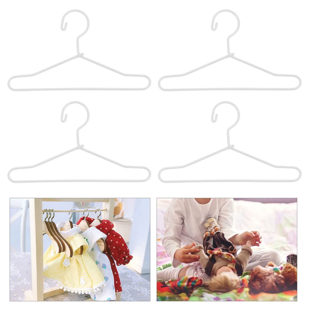 Jojofuny 10Pcs Metal Doll Clothes Hangers - Durable Wire Hangers for Doll Wardrobe, Gowns & Dresses - Perfect for Barbie, American Girl & 18