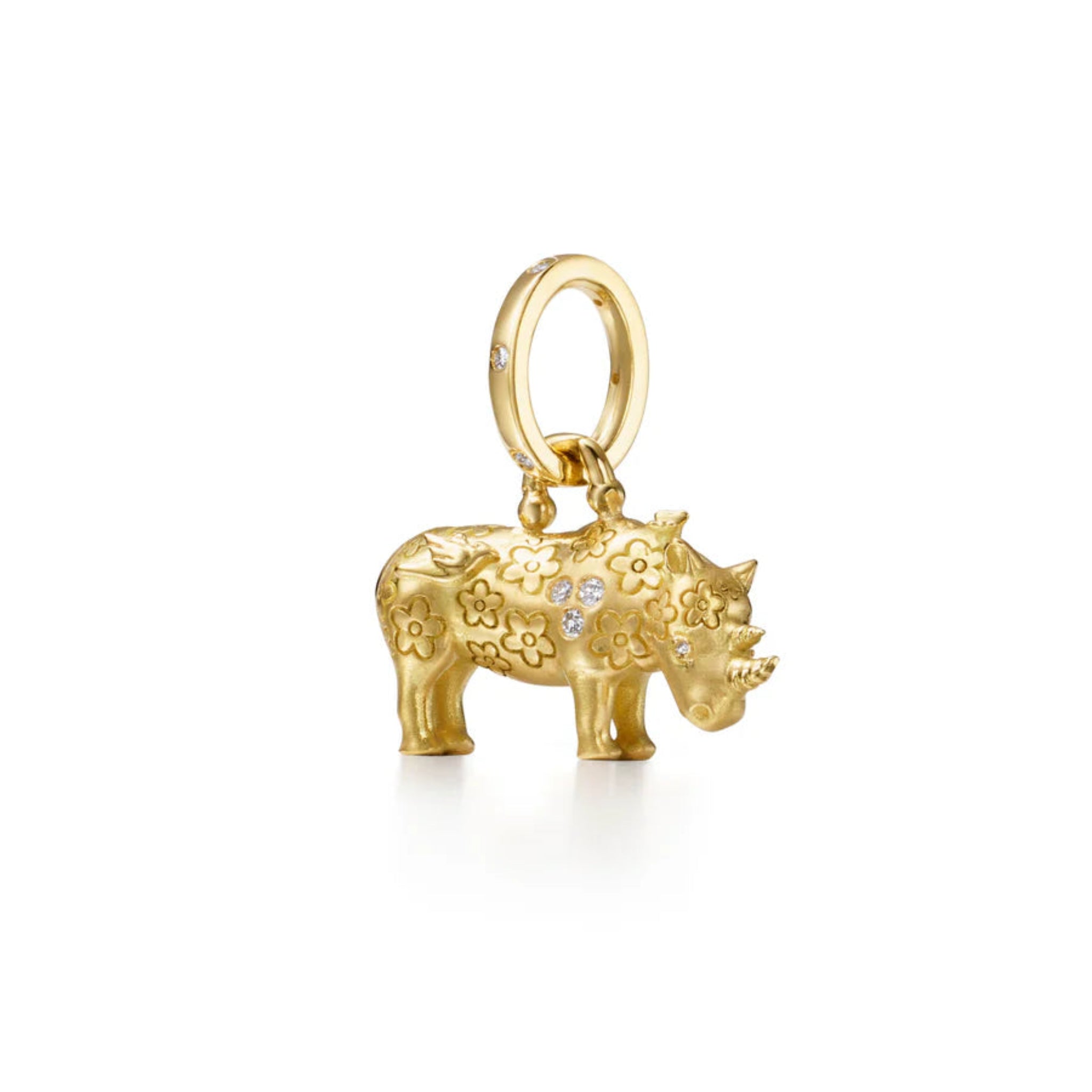 Temple St. Clair Small Kifaru Rhino Pendant - 18K Gold Plated Animal Jewelry for Women, Unique Handmade Necklace Gift for Her, Perfect for Everyday Wear & Special Occasions