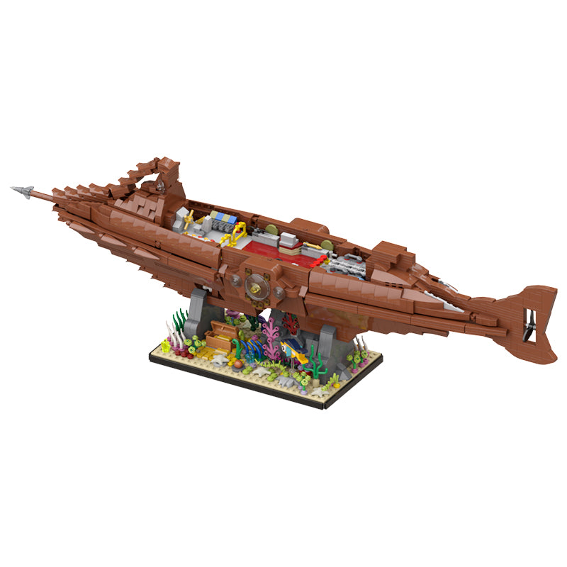2282PCS Jules Verne's Nautilus Building Blocks Set - STEM Educational Toy for Kids & Adults - Perfect for Creative Play, Home Decor, and Collector's Display