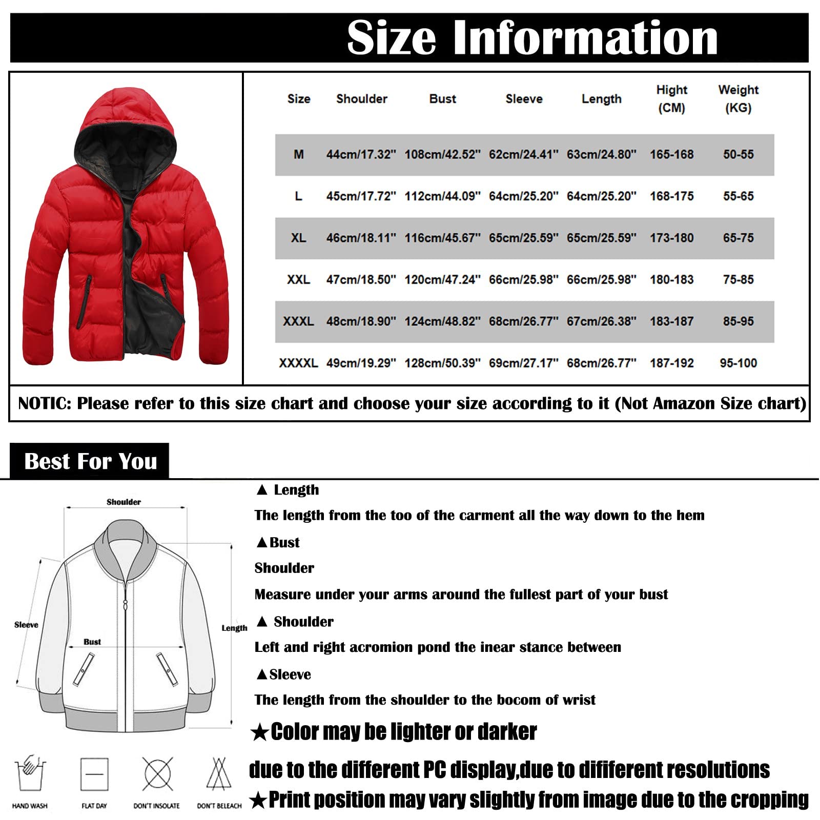 Men's Winter Hooded Puffer Jacket - Warm Thickened Cotton Lightweight Coat for Cold Weather | Outdoor Activities & Daily Wear