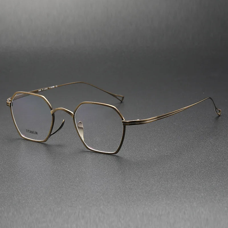 Aimee Unisex Full Rim Polygon Titanium Eyeglasses Frame 11130 - Lightweight Durable Glasses for Work, Reading & Fashion