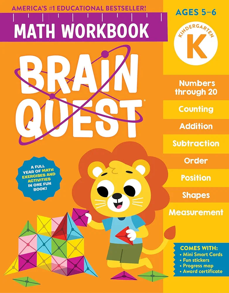 Brain Quest Math Workbook for Kindergarten - Fun Learning Activities for Kids | Homeschool & Classroom Math Practice