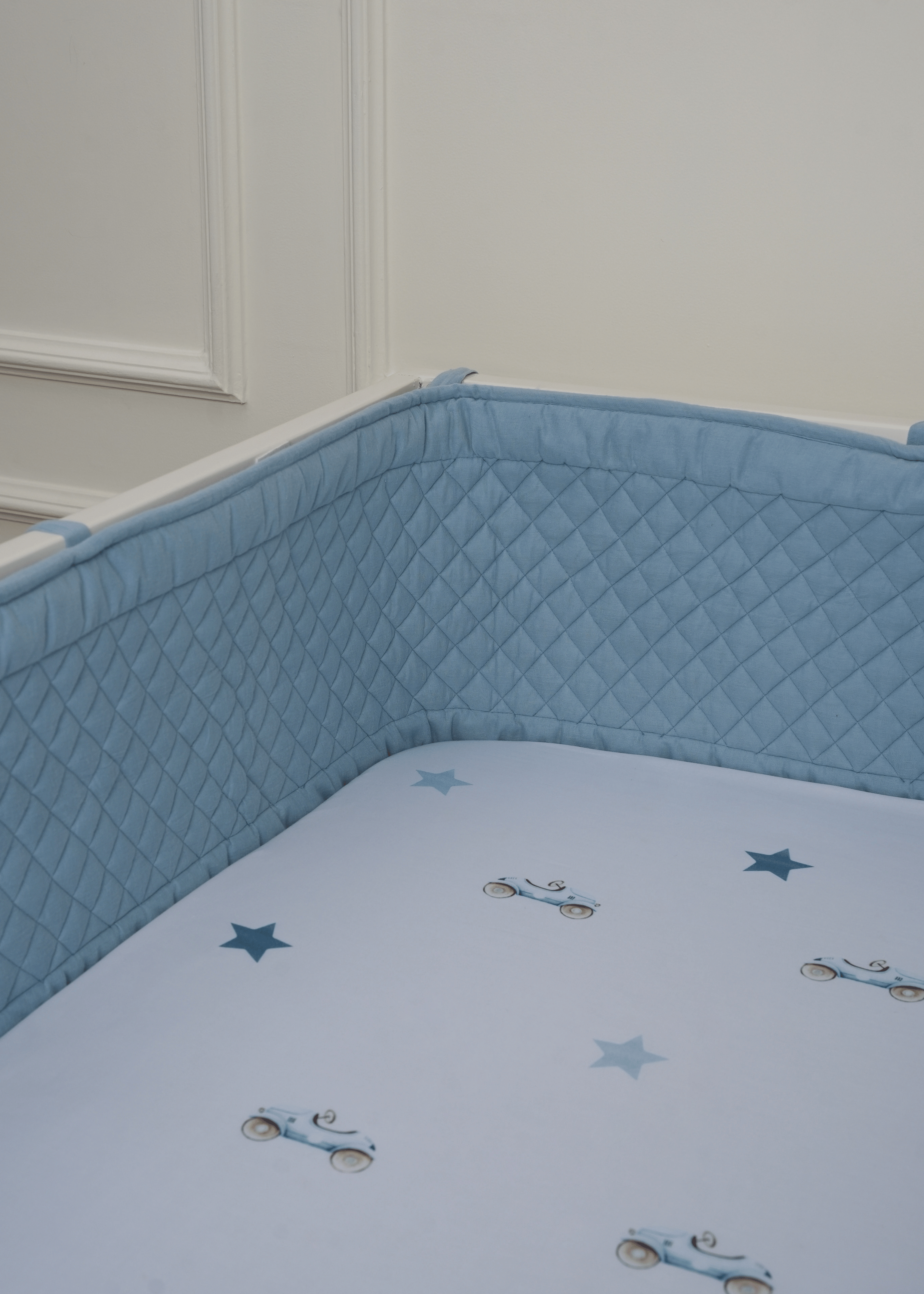 Roadster Complete Baby Cot Bedding Set with Soft Bumper - Premium Nursery Bedding for Newborns & Toddlers | Perfect for Cribs, Daycare & Nursery Decor