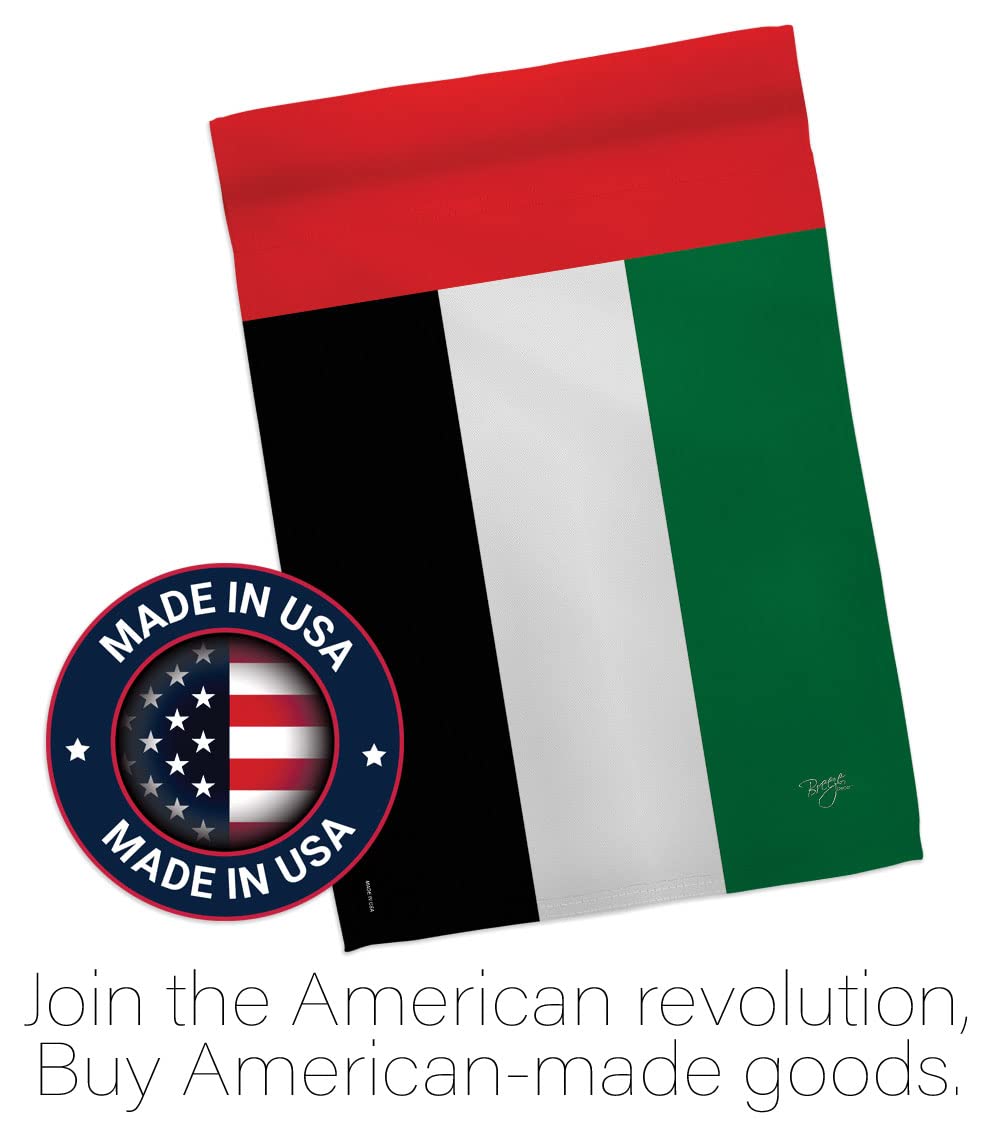 UAE National Flag Set 28x40in with Pole - Home & Garden Decor