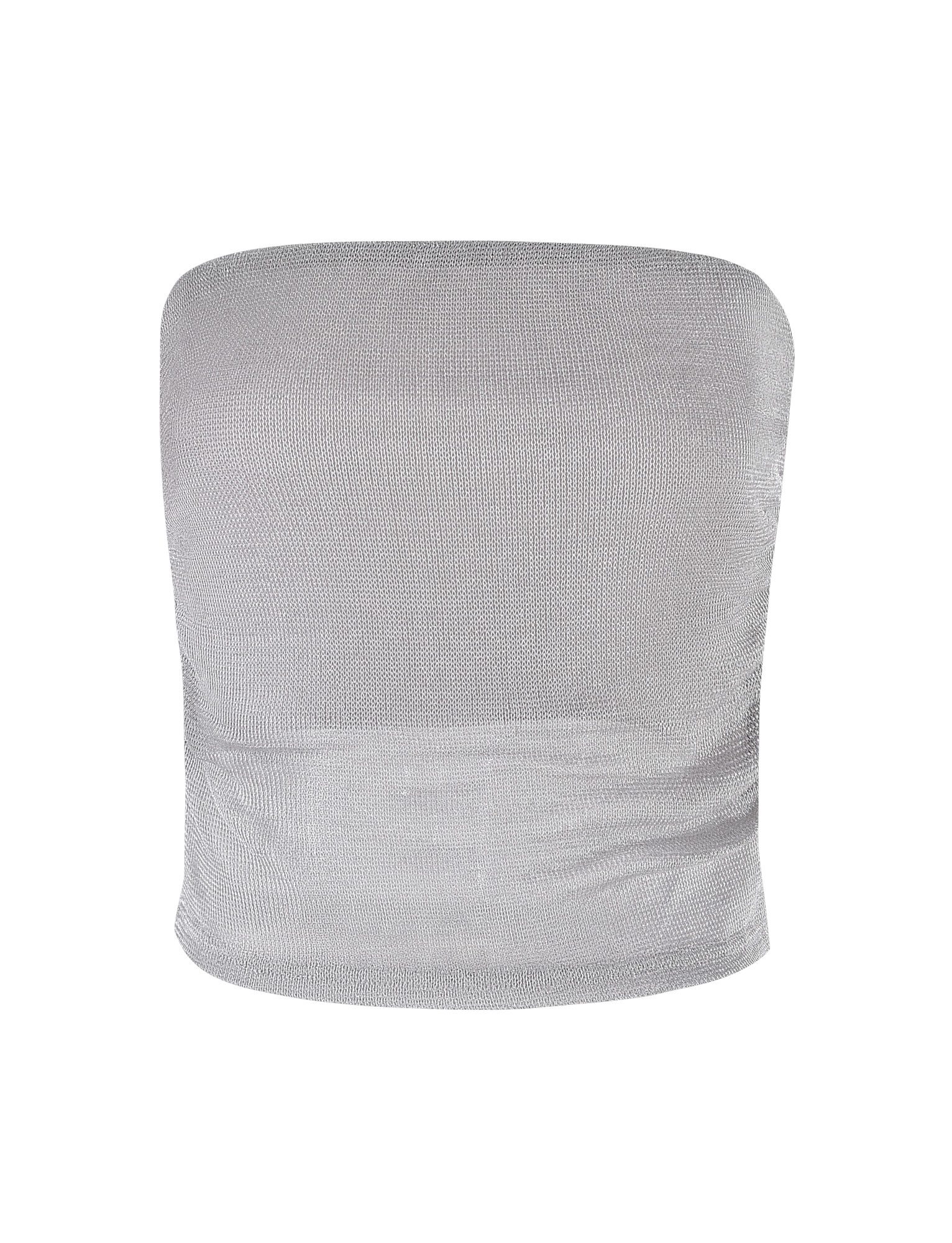 Harriett Tube Top Silver - Women's Fashion Stretch Sleeveless Shirt for Casual Wear, Night Out, and Summer Outfits