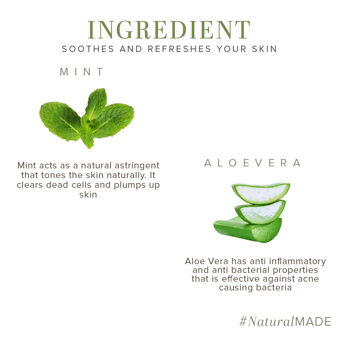 KHADI NATURAL Ayurvedic Mint & Aloe Vera Face Massage Gel - 100g | Cooling & Hydrating Facial Treatment for Glowing Skin | Perfect for Daily Skincare & Spa Relaxation