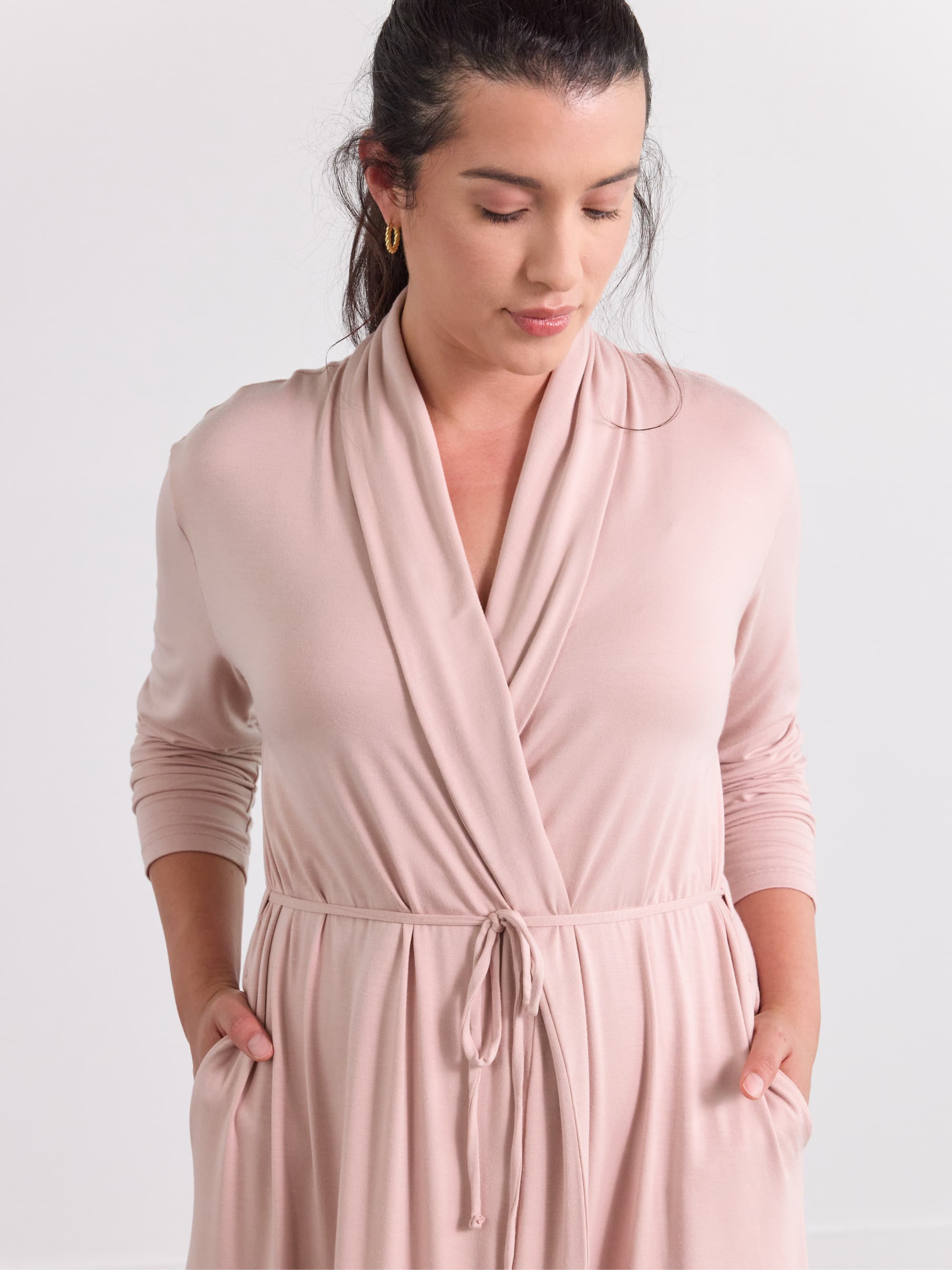 Premium Modal Long Robe for Women - Soft & Breathable Loungewear - Perfect for Spa Days, Relaxing at Home & Hotel Stays